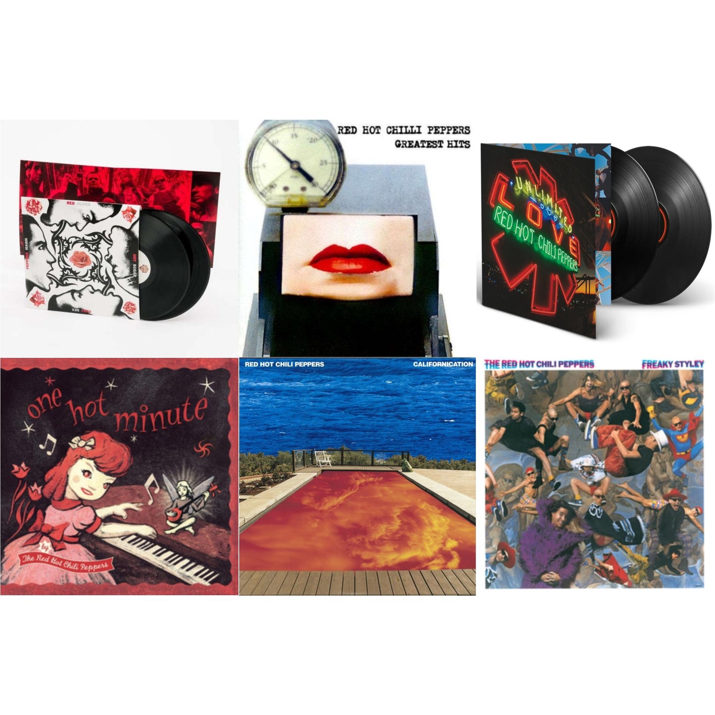Red Hot Chili Peppers - Californication (2LP/180G) & Greatest Hits (X) & Unlimited Love (Deluxe/2LP) & One Hot Minute & Blood Sugar Sex Magik & Freaky Styley
