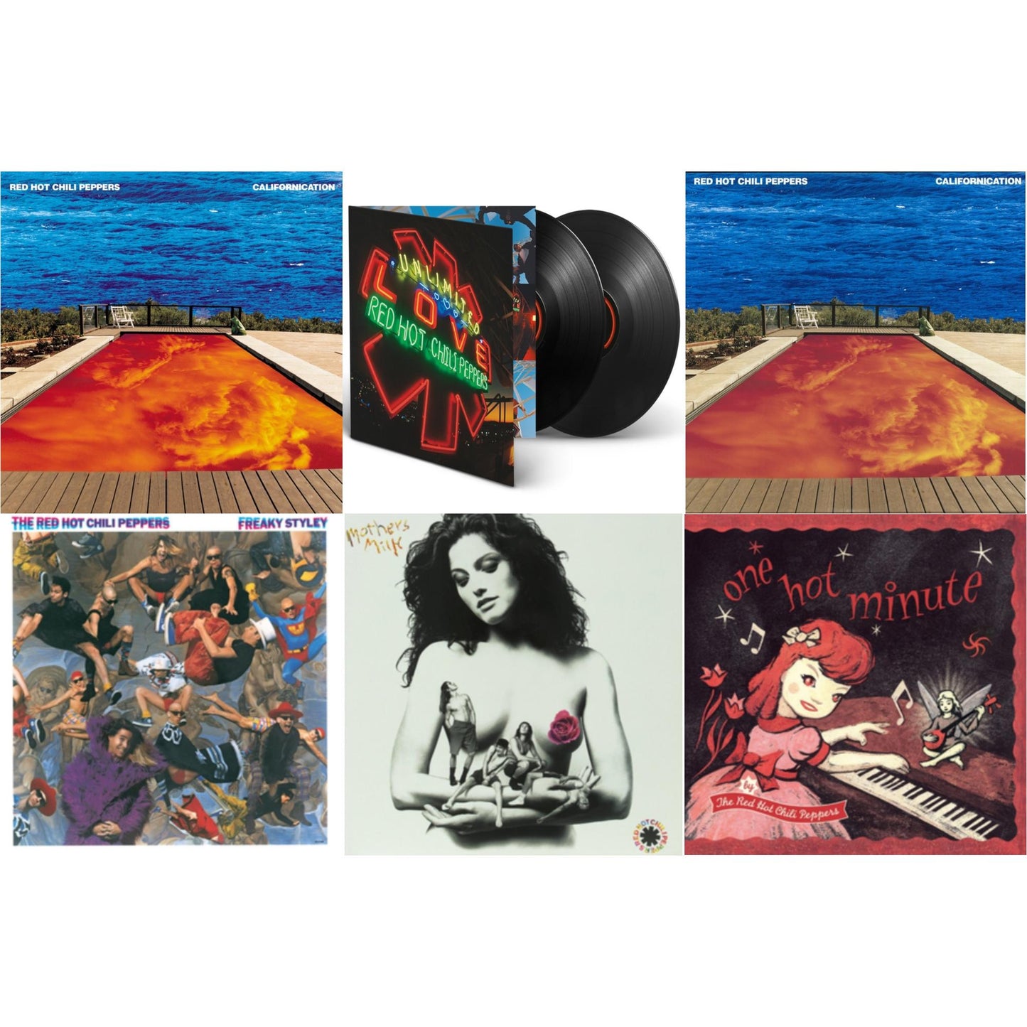 Red Hot Chili Peppers - Californication (2LP/180G) & Californication (2LP/Red & Blue Vinyl) & Unlimited Love (Deluxe/2LP) & One Hot Minute & Freaky Styley & Mother's Milk