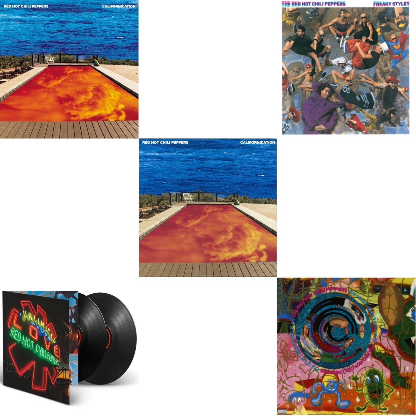 Red Hot Chili Peppers - Californication (2LP/180G) & Californication (2LP/Red & Blue Vinyl) & Unlimited Love (Deluxe/2LP) & Freaky Styley & Uplift Mofo Party Plan