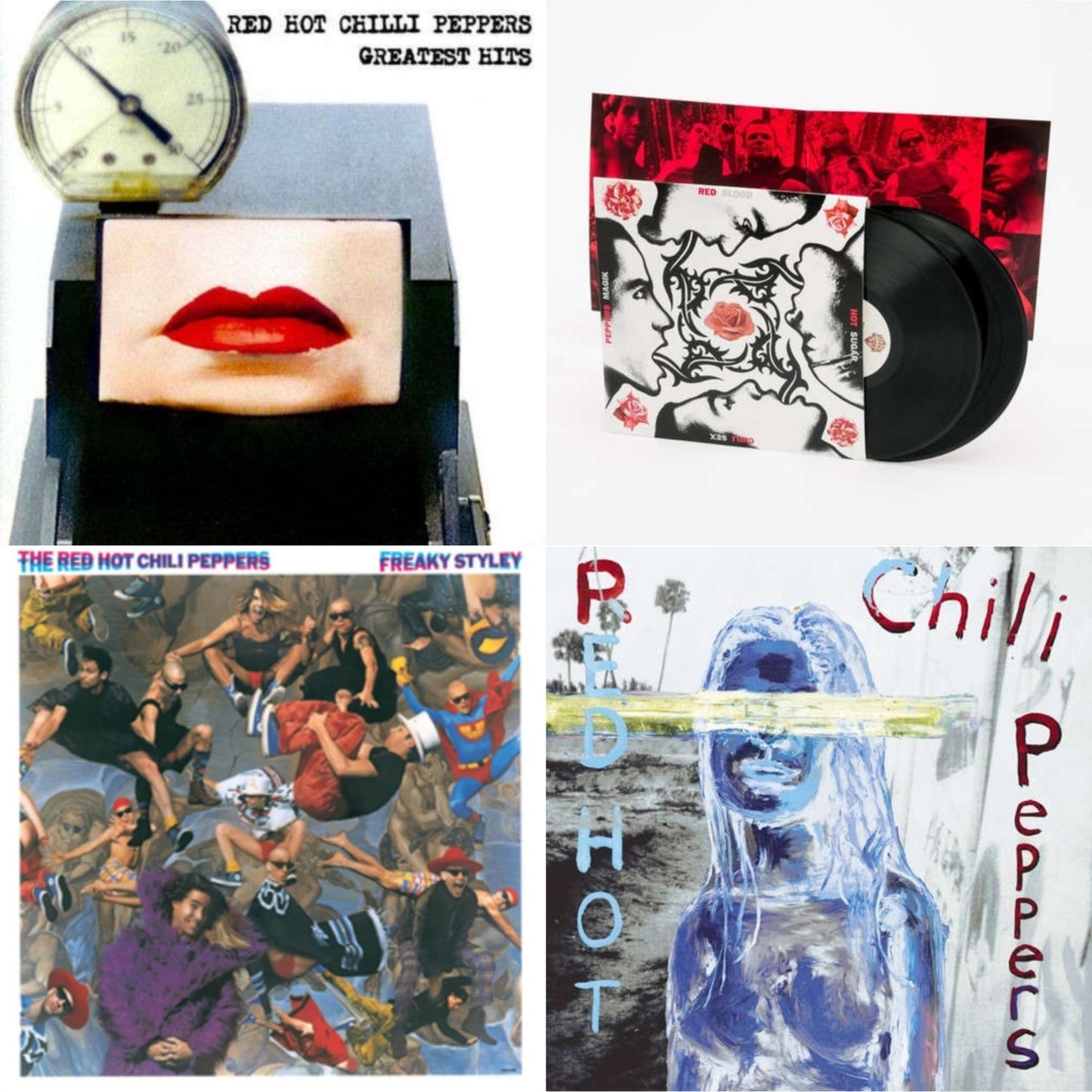 Red Hot Chili Peppers - By The Way & Greatest Hits (X) & Blood Sugar Sex Magik & Freaky Styley - LP Vinyl Bundle
