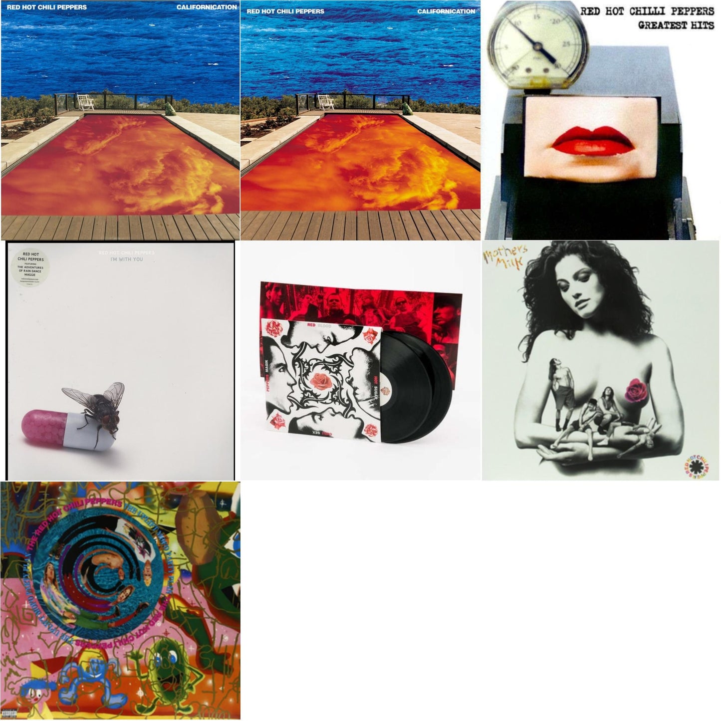 Red Hot Chili Peppers - Californication (2LP/180G) & Californication (2LP/Red & Blue Vinyl) & Greatest Hits (X) & I'm With You & Blood Sugar Sex Magik & Mother's Milk & Uplift Mofo Party Plan