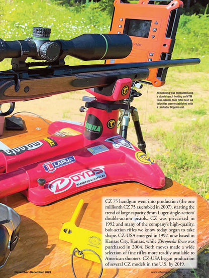 Rifle November 2023 - The Sporting Firearms Journal: Featuring The Ruger-Manufactured Marlin Model 1894, Notes On Scope Adjustments, CZ-USA 600 Range 308 Winchester & More