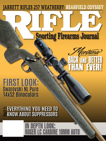 Rifle - January 2025: Everything You Need To Know About Suppressors, Jarrett Rifles 257 Weatherby, Swarovski NL Pure 14x52 Binoculars, Final Work On The Model 52C Winchester, Product Reviews & More!
