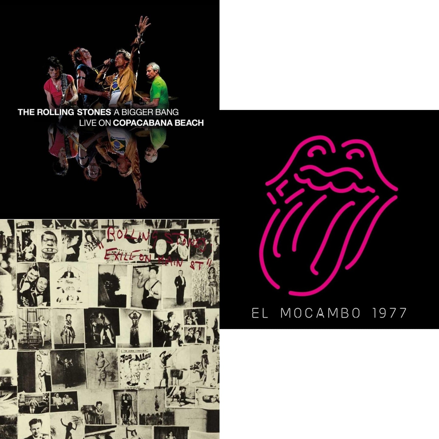 Rolling Stones - Bigger Bang Live On Copacabana Beach (Multi Color Vinyl/3LP) & Live At The El Mocambo (4LP) & Exile On Main Street (2LP)