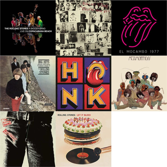 Rolling Stones - Big Hits (High Tide Green Grass LP Vinyl) & Metamorphosis & Let It Bleed (50Th Anniversary Edition) & Bigger Bang Live On Copacabana Beach (Multi Color Vinyl/3LP) & Live At The El Mocambo (4LP) & Sticky Fingers & Exile On Main Street