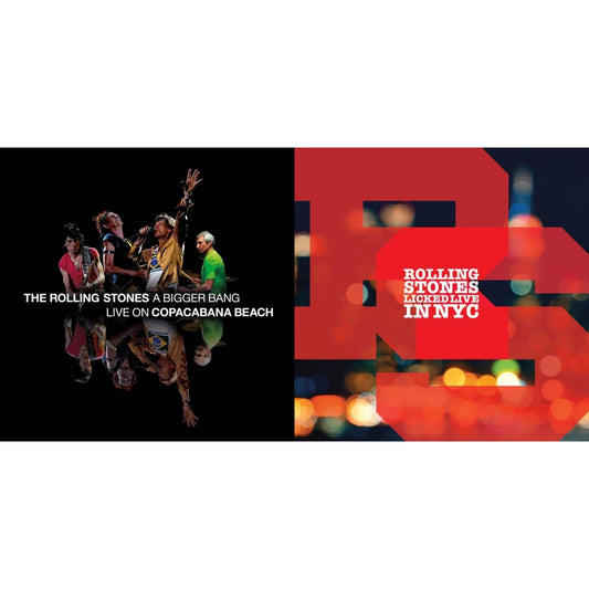 Rolling Stones - Bigger Bang Live On Copacabana Beach (Multi Color Vinyl/3LP) & Licked Live In Nyc (White Vinyl/3LP)