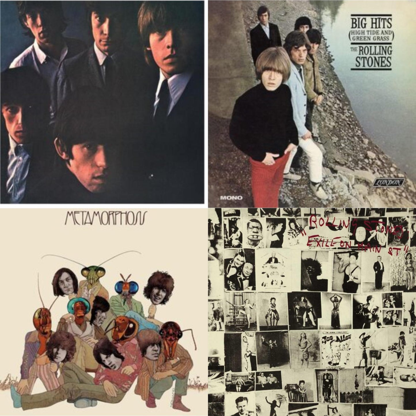Rolling Stones - Rolling Stones No.2 (180G) & Big Hits (High Tide Green Grass LP Vinyl) & Metamorphosis & Exile On Main Street (2LP)