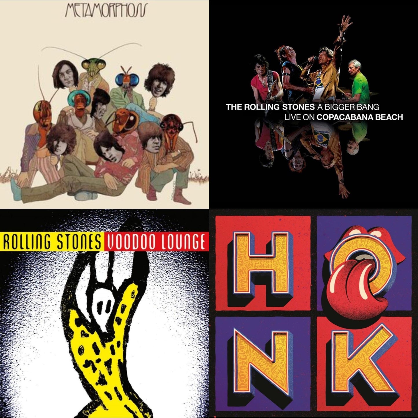 Rolling Stones - Metamorphosis & Bigger Bang Live On Copacabana Beach (Multi Color Vinyl/3LP) & Voodoo Lounge (30Th Anniversary) (Red/Yellow Vinyl/2LP) & Honk (Translucent Red Vinyl/2LP)