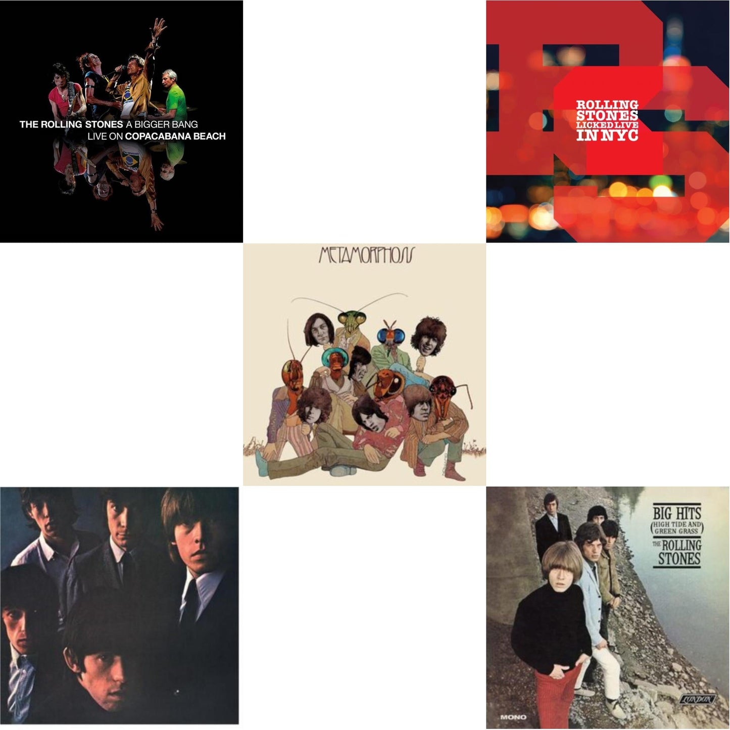 Rolling Stones - Rolling Stones No.2 (180G) & Big Hits (High Tide Green Grass LP Vinyl) & Metamorphosis & Bigger Bang Live On Copacabana Beach (Multi Color Vinyl/3LP) & Licked Live In Nyc (White Vinyl/3LP)