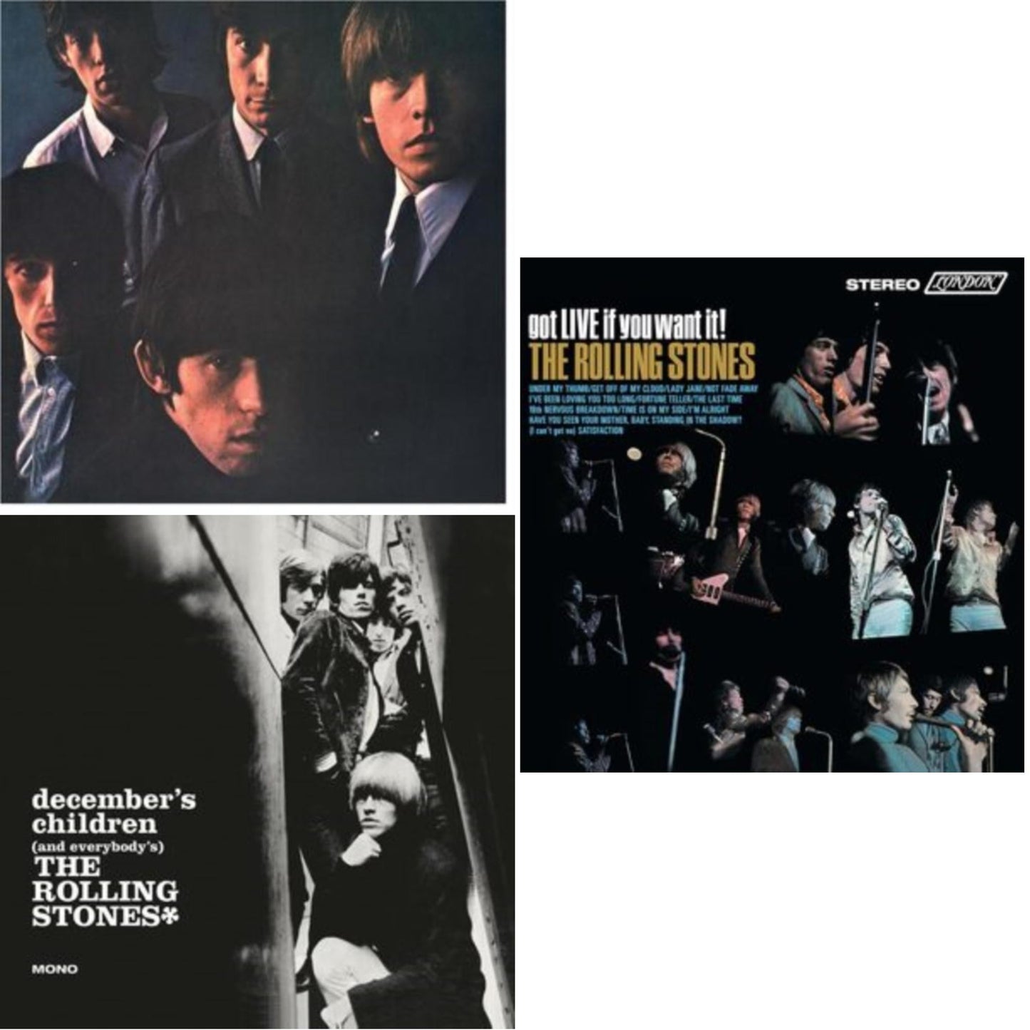 Rolling Stones - Rolling Stones No.2 (180G) & December's Children (& Everybody's) & Got Live If You Want It! - LP Vinyl Bundle