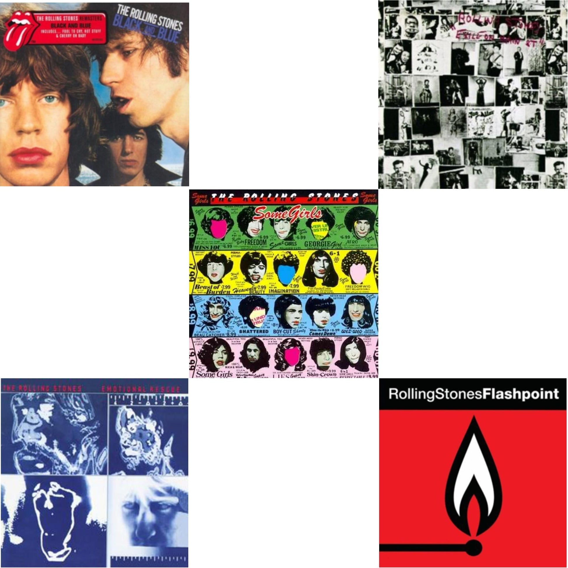 Rolling Stones - Black & Blue & Emotional Rescue & Some Girls & Exile On Main Street & Flashpoint - CD Bundle