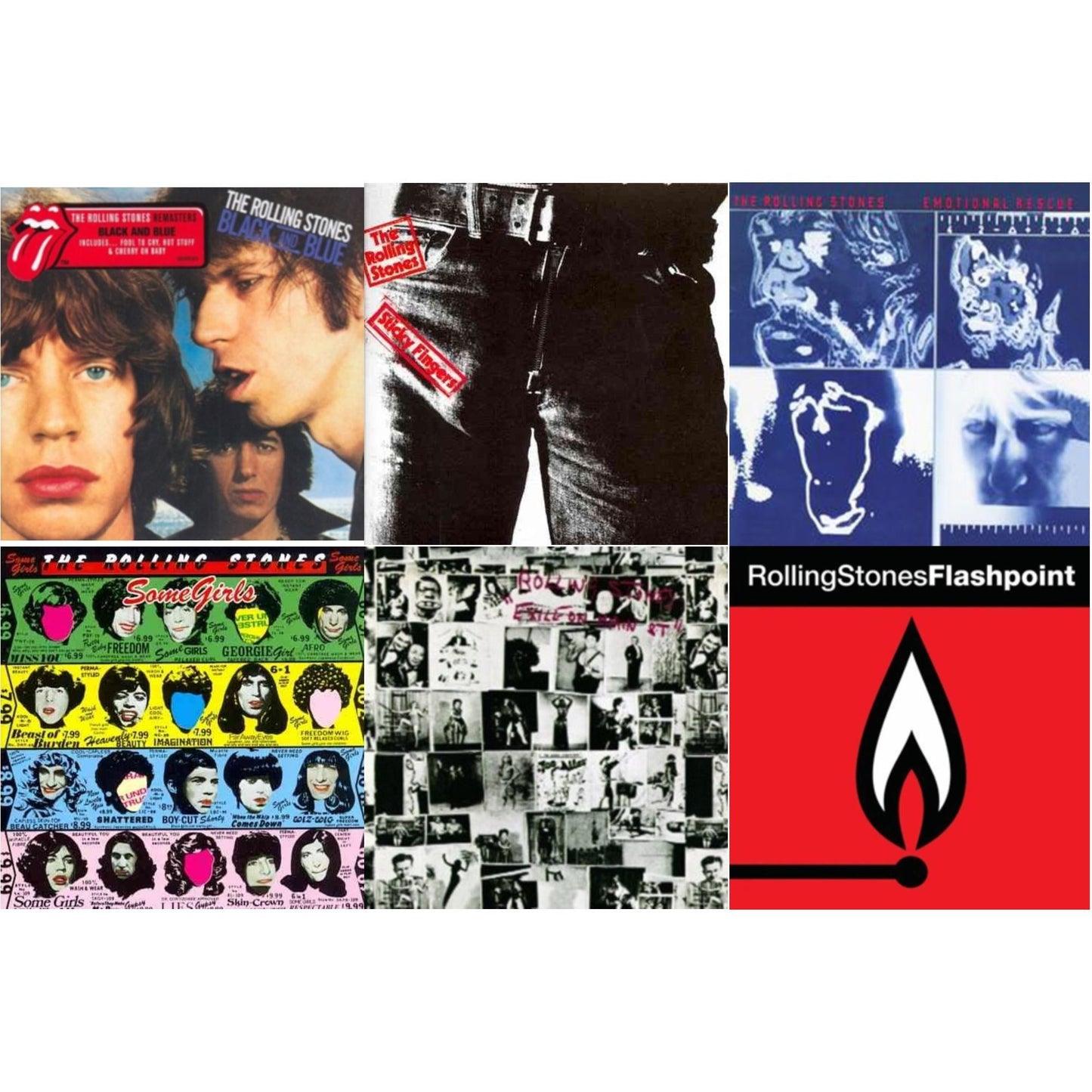 Rolling Stones - Black & Blue & Sticky Fingers & Emotional Rescue & Some Girls & Exile On Main Street & Flashpoint - CD Bundle