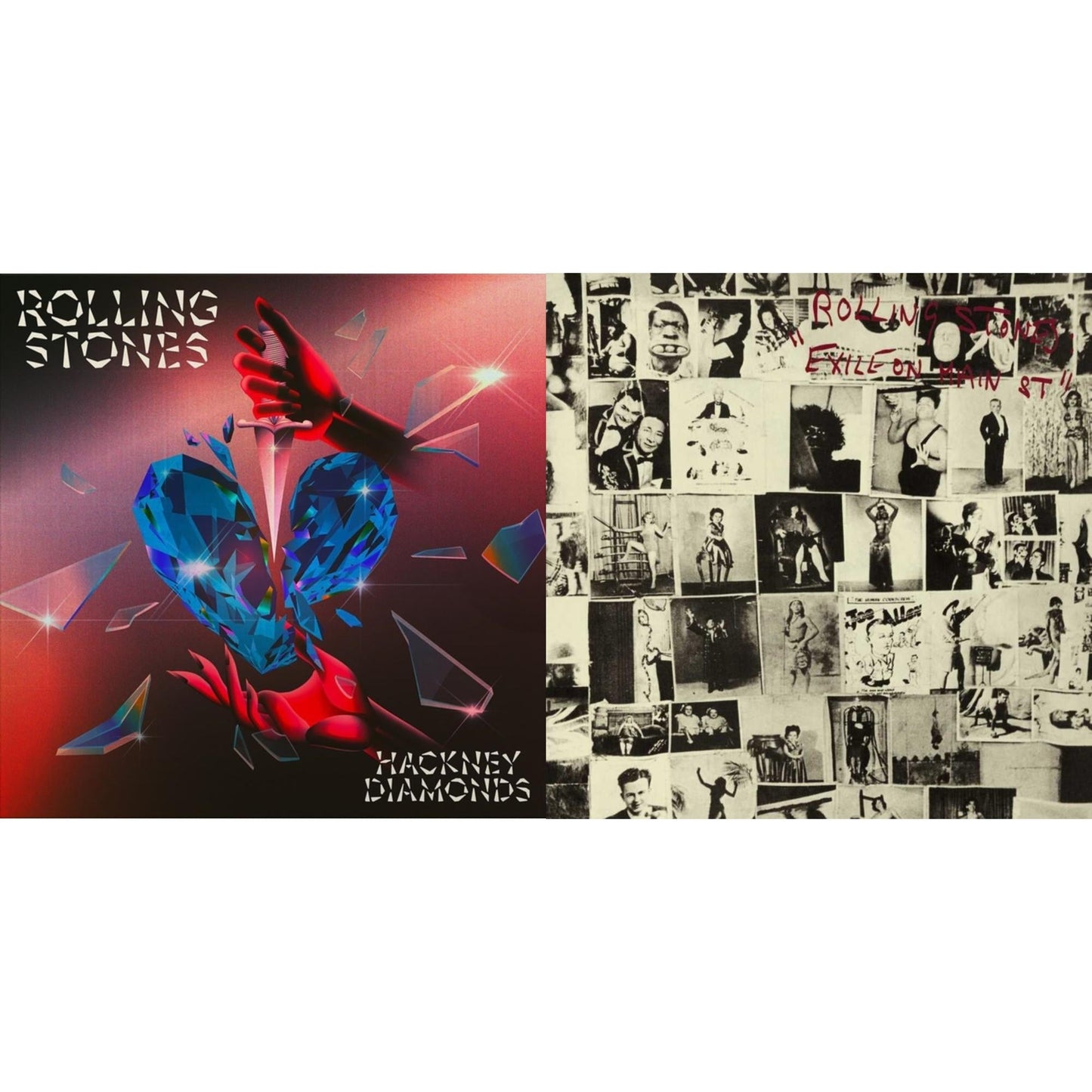 Rolling Stones - Hackney Diamonds (1 Year Anniversary/Clear/Blue Splatter Vinyl/2LP) & Exile On Main Street (2LP)