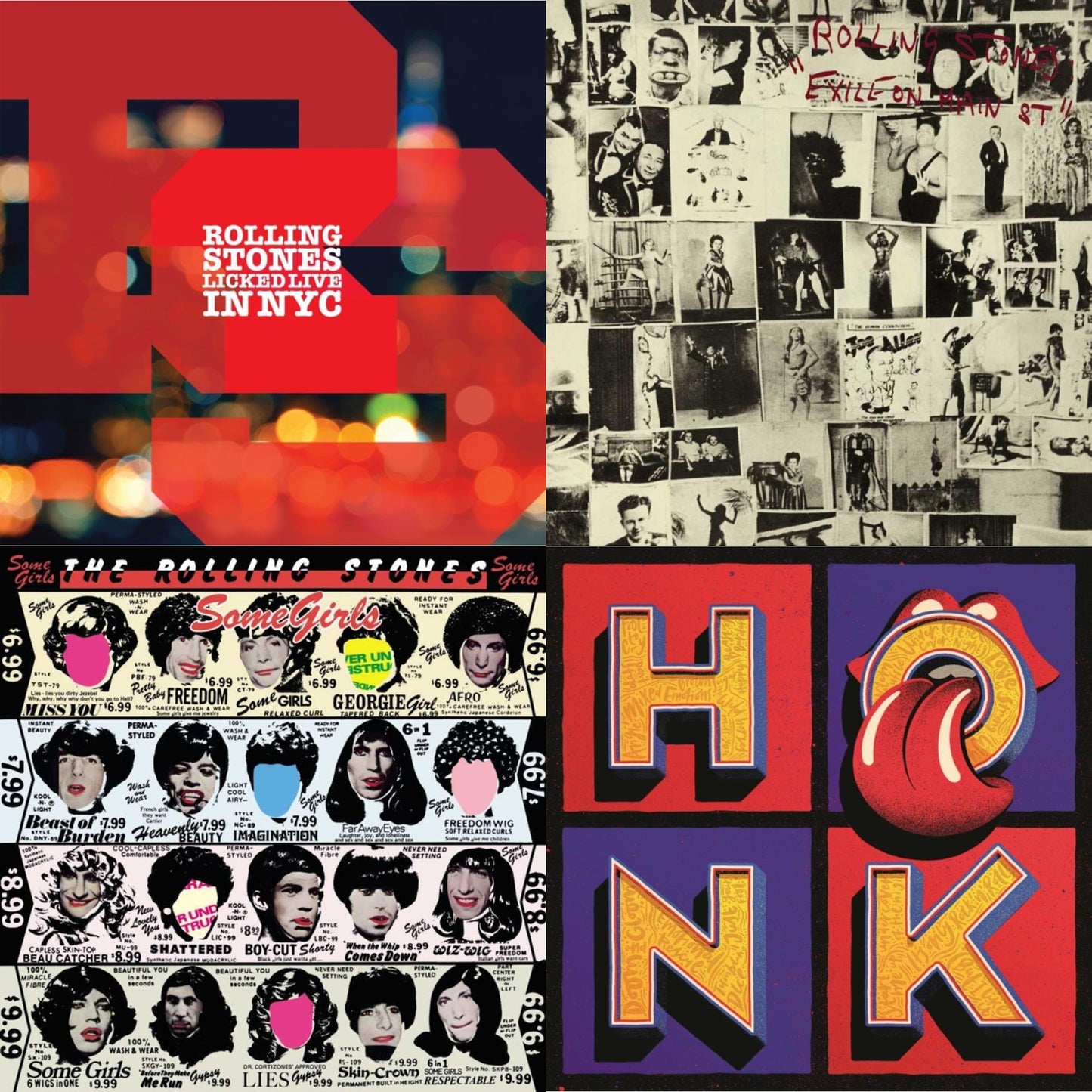 Rolling Stones - Licked Live In Nyc (White Vinyl/3LP) & Exile On Main Street (2LP) & Some Girls & Honk (Translucent Red Vinyl/2LP)