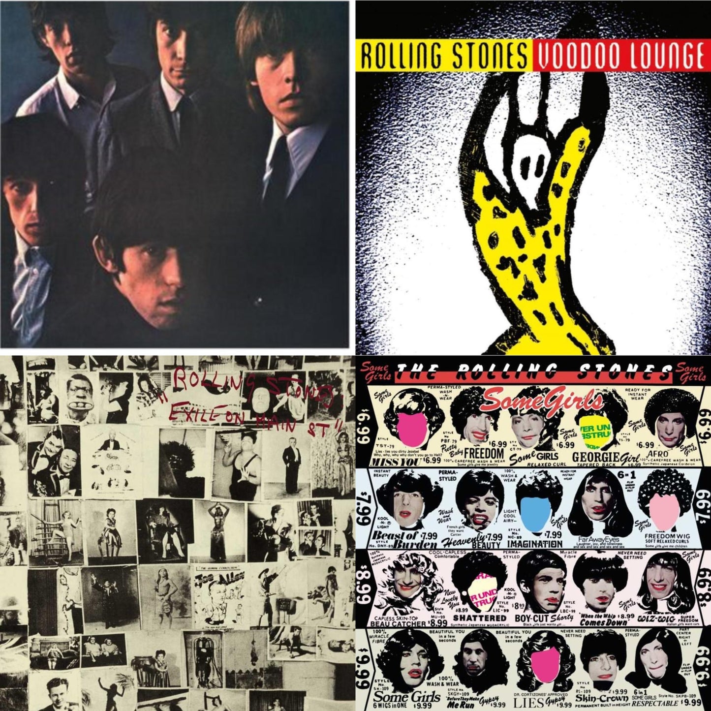 Rolling Stones - Rolling Stones No.2 (180G) & Voodoo Lounge (30Th Anniversary) (Red/Yellow Vinyl/2LP) & Exile On Main Street (2LP) & Some Girls