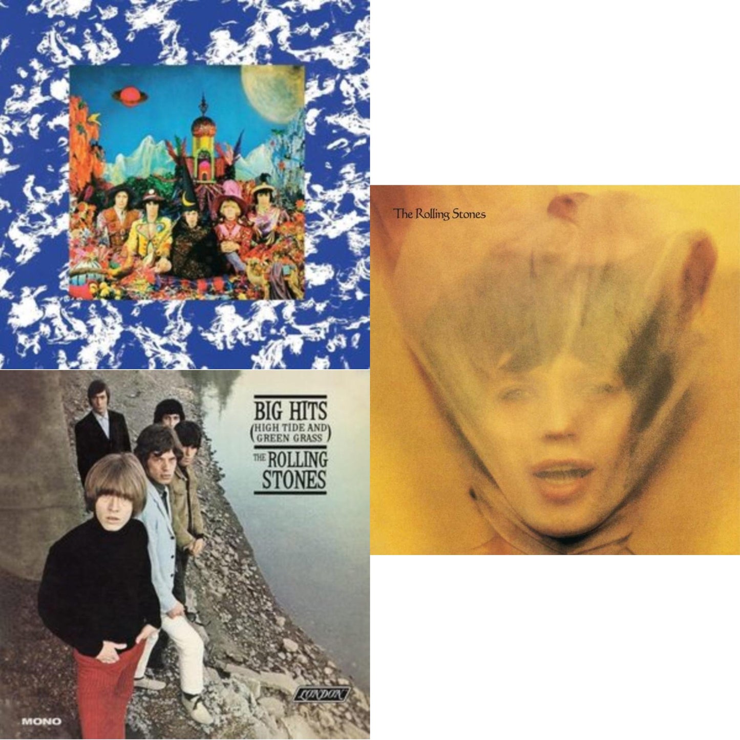 Rolling Stones - Their Satanic Majesties Request & Big Hits (High Tide Green Grass LP Vinyl) & Goats Head Soup (2LP 2020 Deluxe Edition)