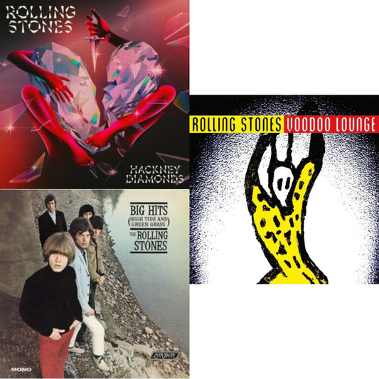 Rolling Stones - Big Hits (High Tide Green Grass LP Vinyl) & Hackney Diamonds & Voodoo Lounge (30Th Anniversary) (Red/Yellow Vinyl/2LP)