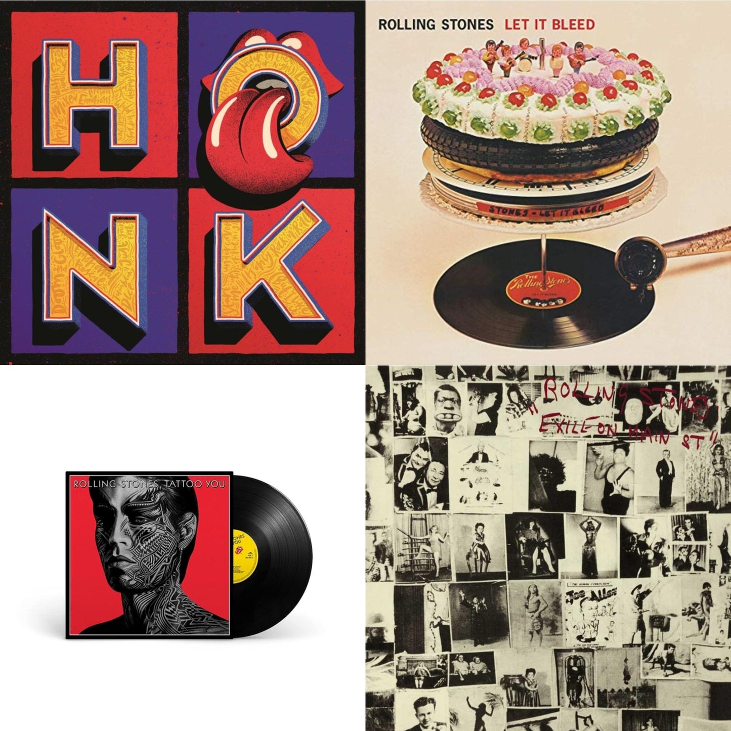 Rolling Stones - Let It Bleed (50Th Anniversary Edition) & Tattoo You (2021 Remaster) & Exile On Main Street (2LP) & Honk (Translucent Red Vinyl/2LP)