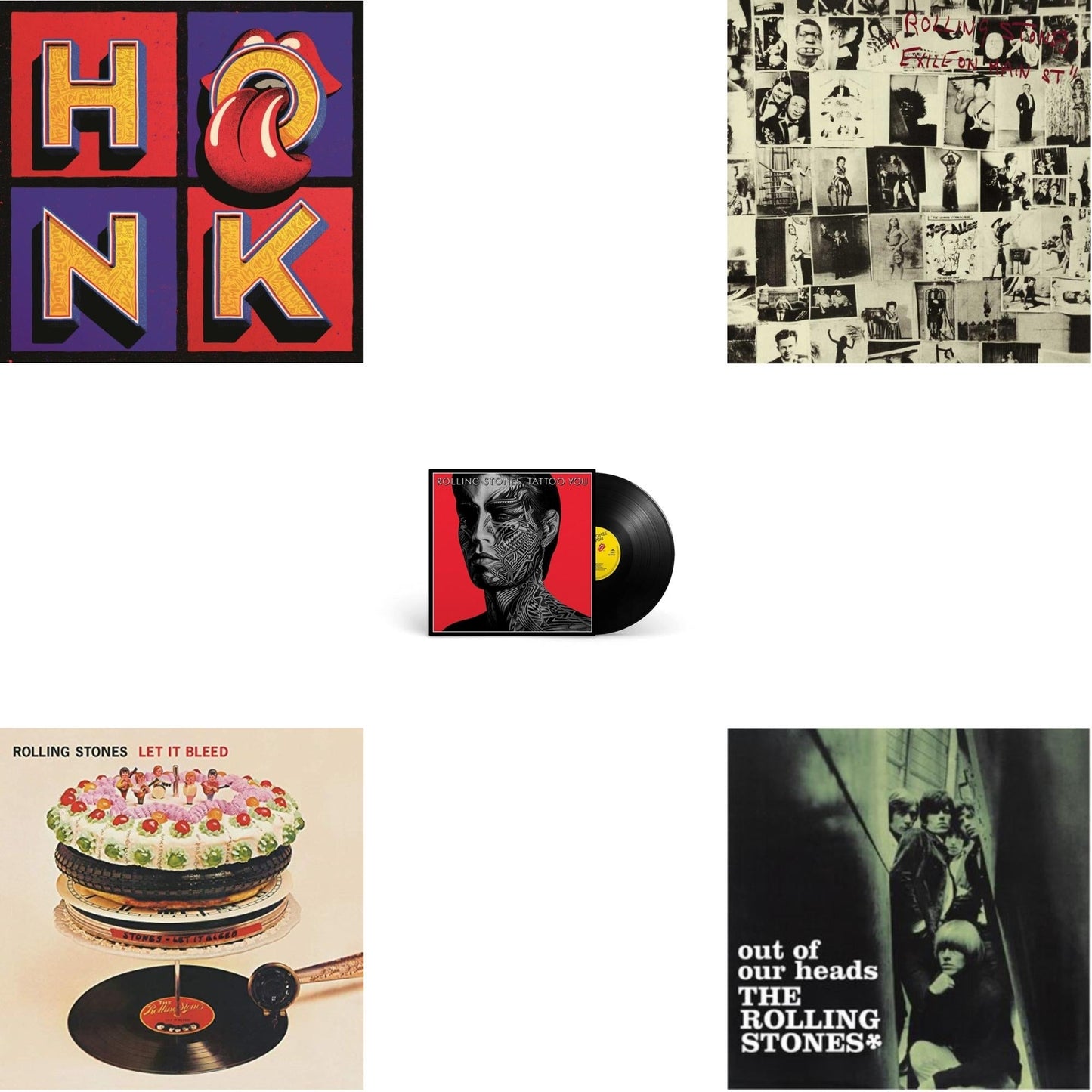 Rolling Stones - Out Of Our Heads (Uk) & Let It Bleed (50Th Anniversary Edition) & Tattoo You (2021 Remaster) & Exile On Main Street (2LP) & Honk (Translucent Red Vinyl/2LP)