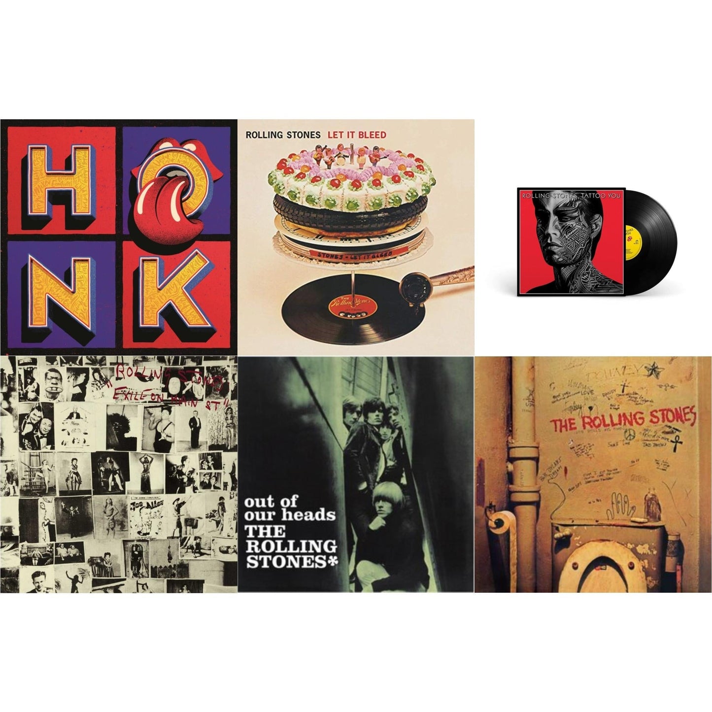 Rolling Stones - Beggars Banquet & Out Of Our Heads (Uk) & Let It Bleed (50Th Anniversary Edition) & Tattoo You (2021 Remaster) & Exile On Main Street (2LP) & Honk (Translucent Red Vinyl/2LP)