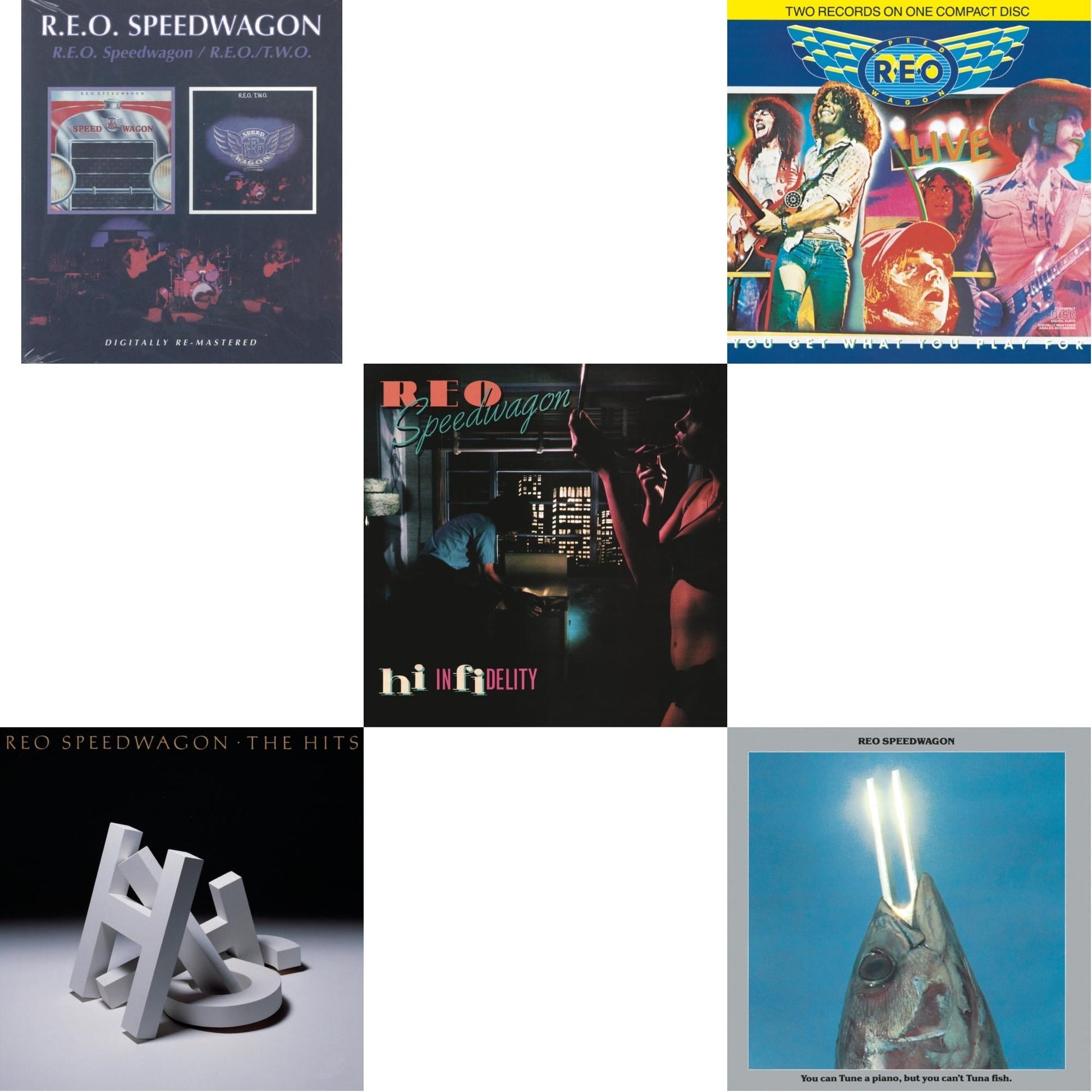 Reo Speedwagon - Reo Speedwagon / Reo 2 (Remastered) & Hits & Hi Infidelity & Live: You Get What You Play For & You Can Tune A Piano But You Can't Tuna Fish - CD Bundle