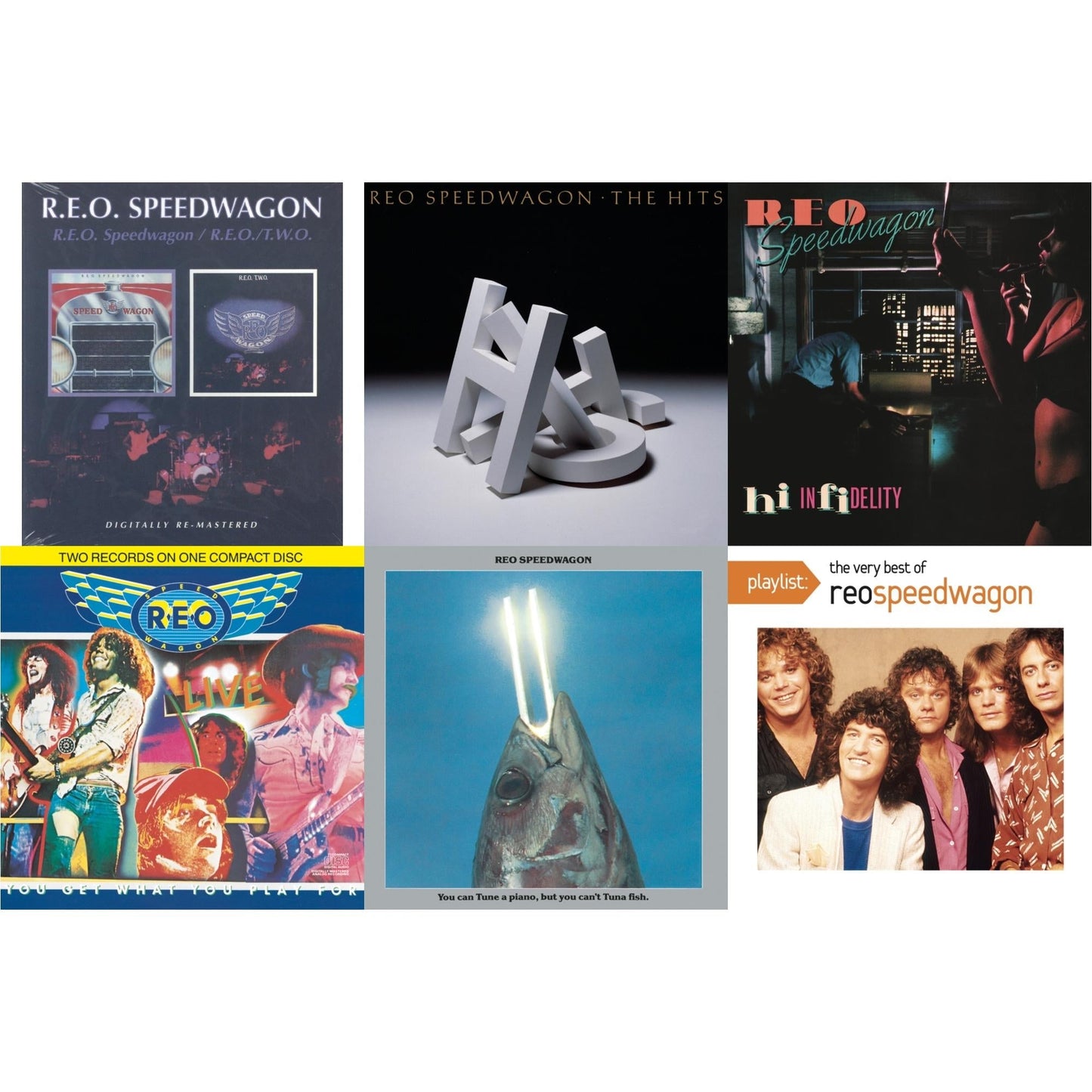 Reo Speedwagon - Reo Speedwagon / Reo 2 (Remastered) & Hits & Hi Infidelity & Live: You Get What You Play For & You Can Tune A Piano But You Can't Tuna Fish & Playlist: Very Best Of Reo Speedwagon - CD Bundle