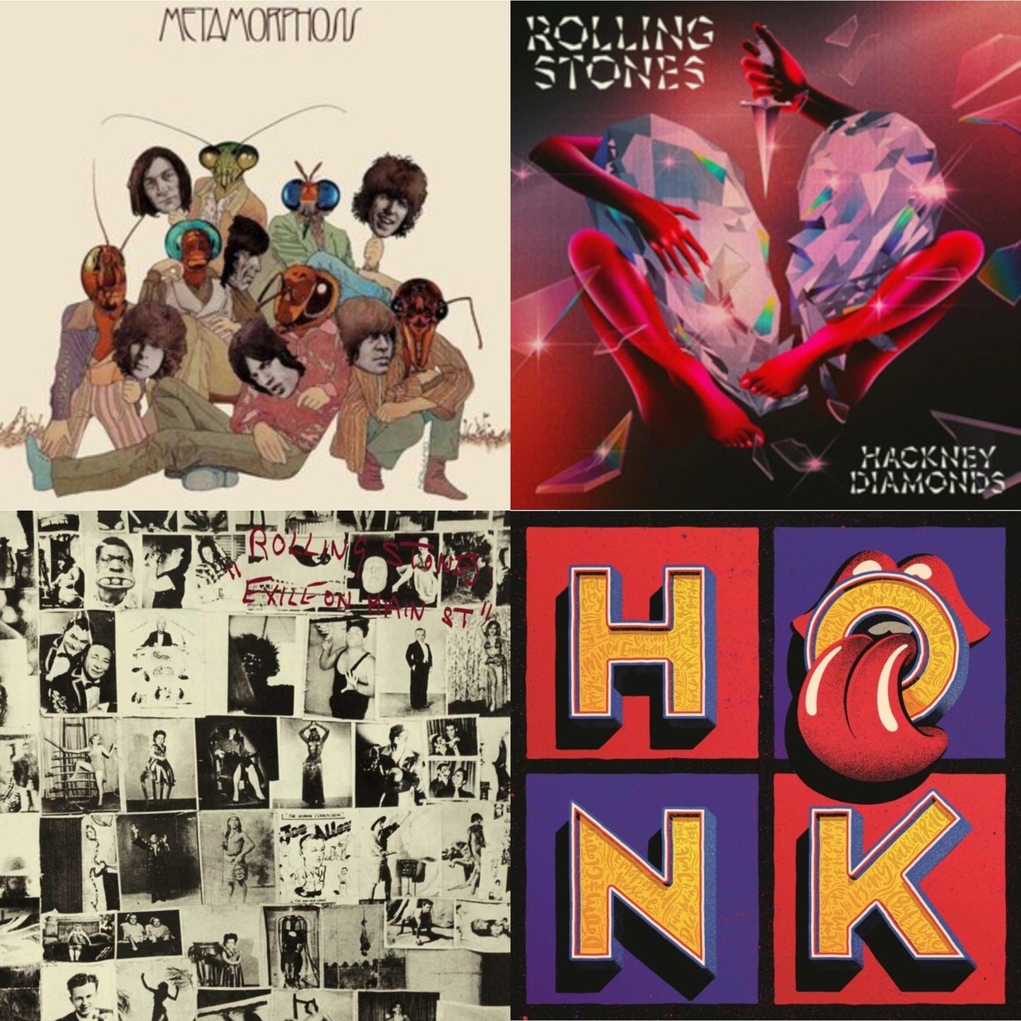 Rolling Stones - Metamorphosis & Hackney Diamonds & Exile On Main Street (2LP) & Honk (Translucent Red Vinyl/2LP)