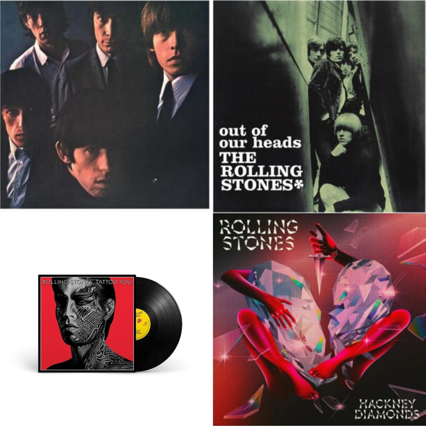 Rolling Stones - Rolling Stones No.2 (180G) & Out Of Our Heads (Uk) & Tattoo You (2021 Remaster) & Hackney Diamonds - LP Vinyl Bundle