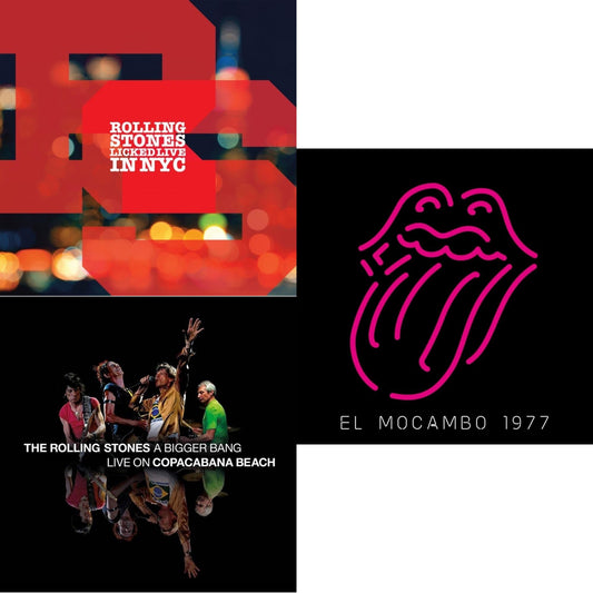 Rolling Stones - Bigger Bang Live On Copacabana Beach (Multi Color Vinyl/3LP) & Live At The El Mocambo (4LP) & Licked Live In Nyc (White Vinyl/3LP)
