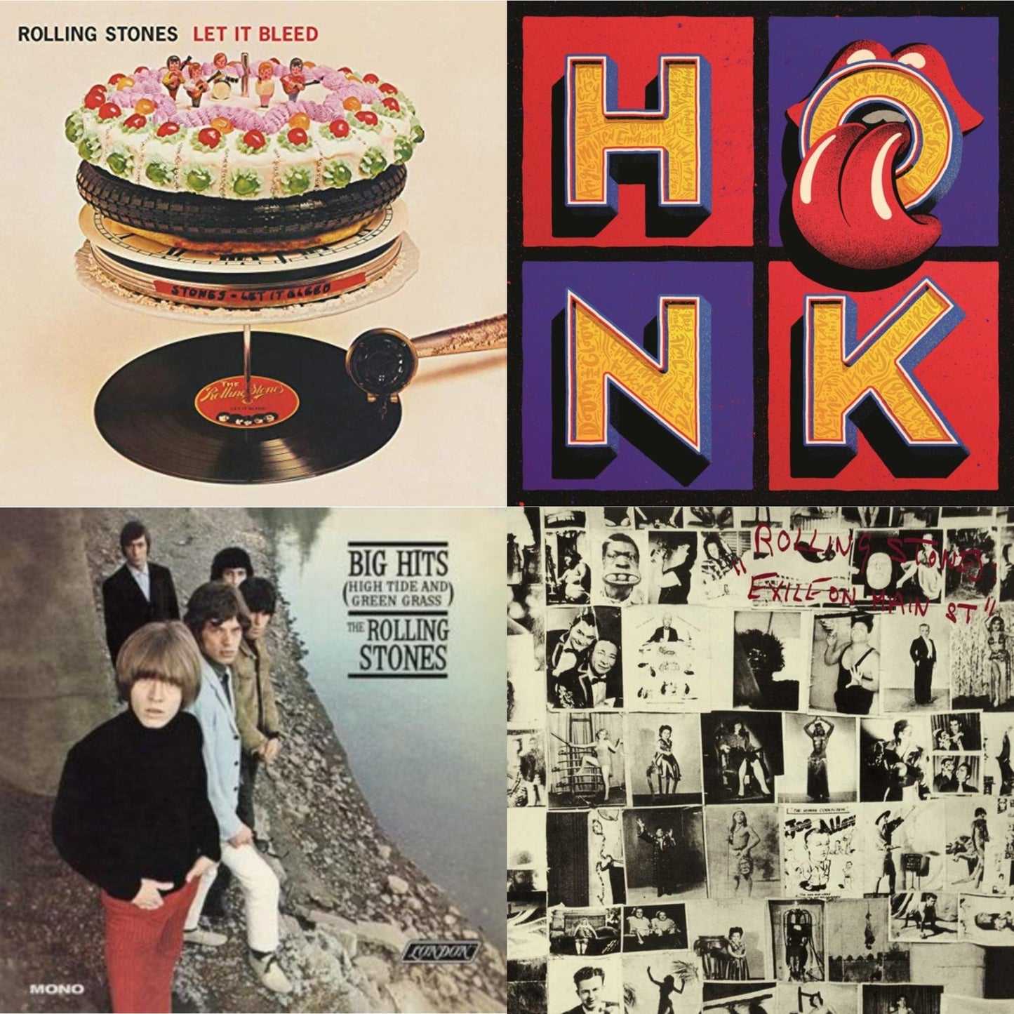 Rolling Stones - Big Hits (High Tide Green Grass LP Vinyl) & Let It Bleed (50Th Anniversary Edition) & Exile On Main Street (2LP) & Honk (Translucent Red Vinyl/2LP)