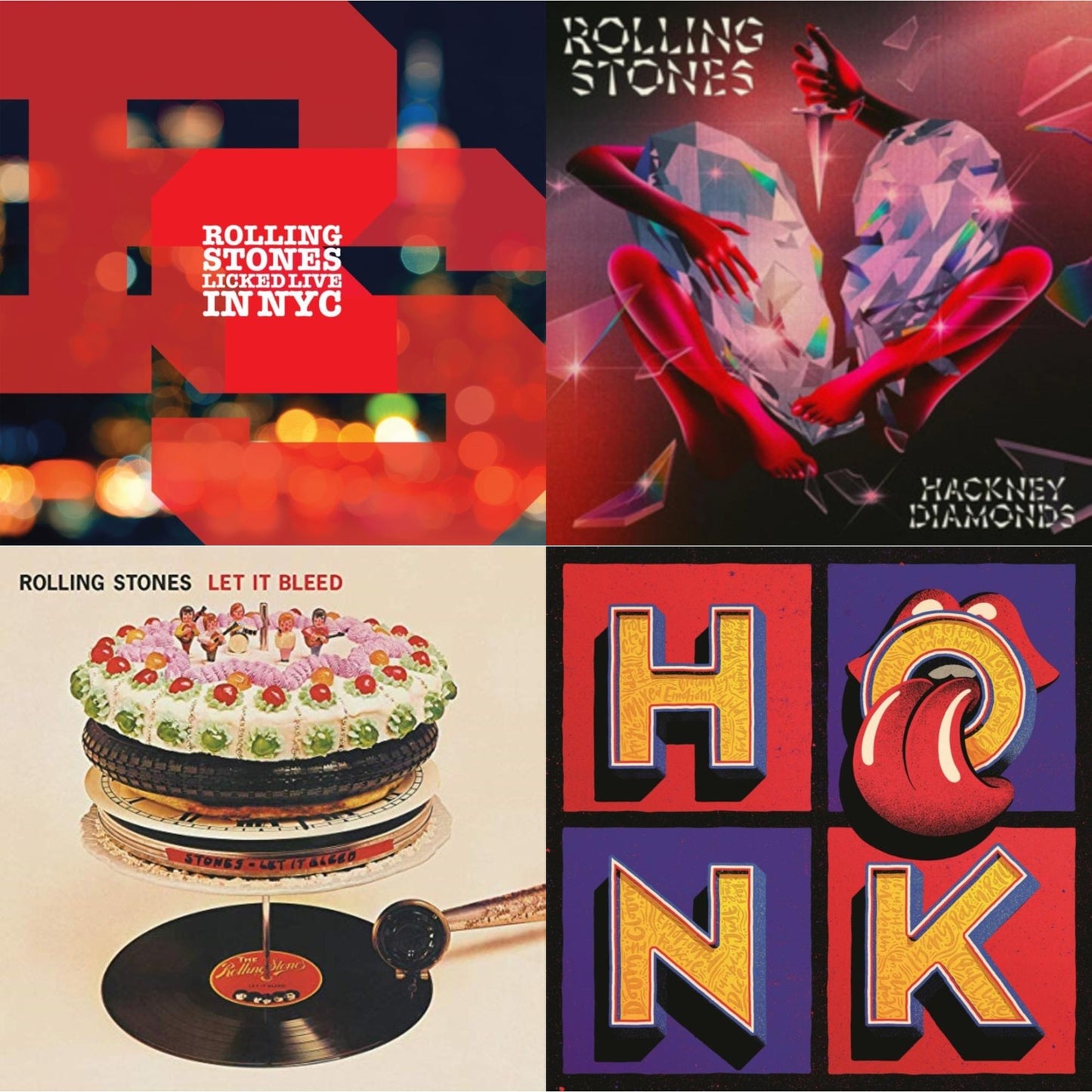 Rolling Stones - Let It Bleed (50Th Anniversary Edition) & Licked Live In Nyc (White Vinyl/3LP) & Hackney Diamonds & Honk (Translucent Red Vinyl/2LP)
