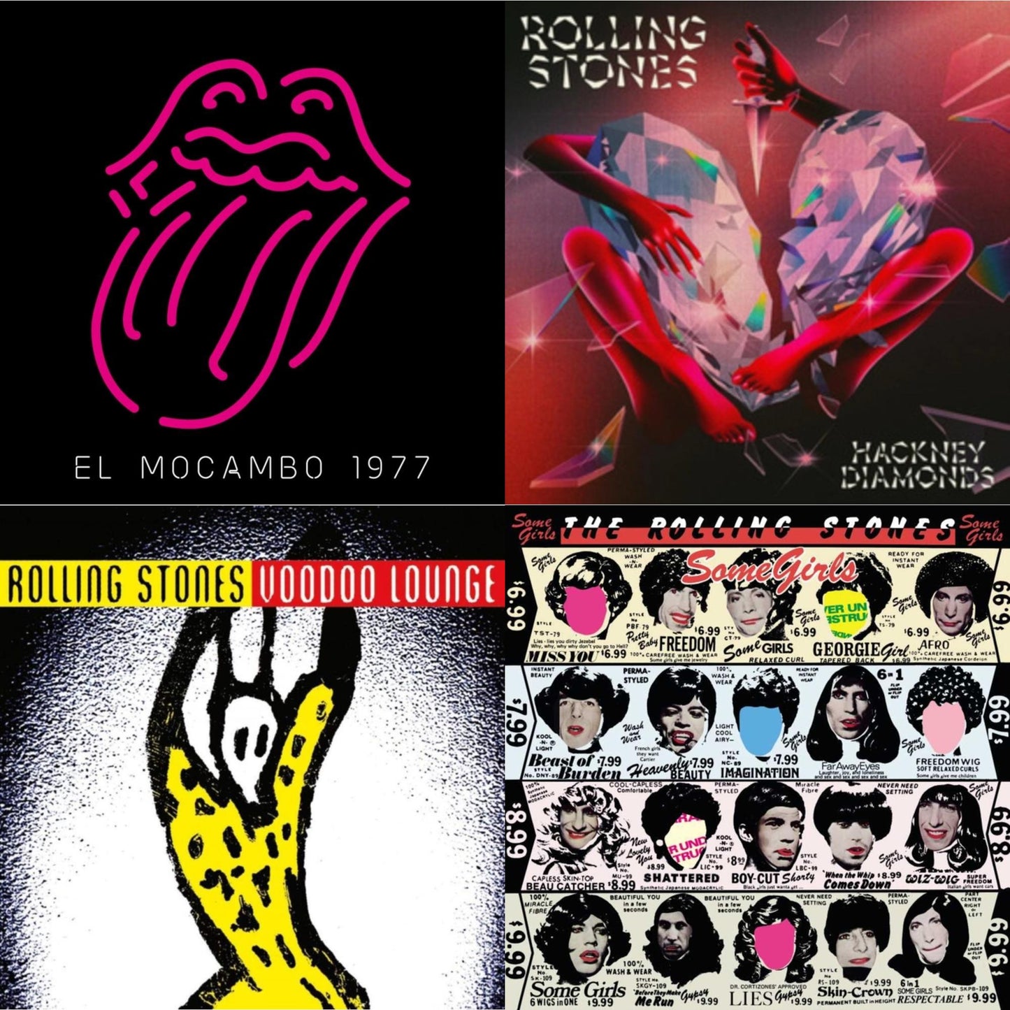 Rolling Stones - Live At The El Mocambo (4LP) & Hackney Diamonds & Voodoo Lounge (30Th Anniversary) (Red/Yellow Vinyl/2LP) & Some Girls