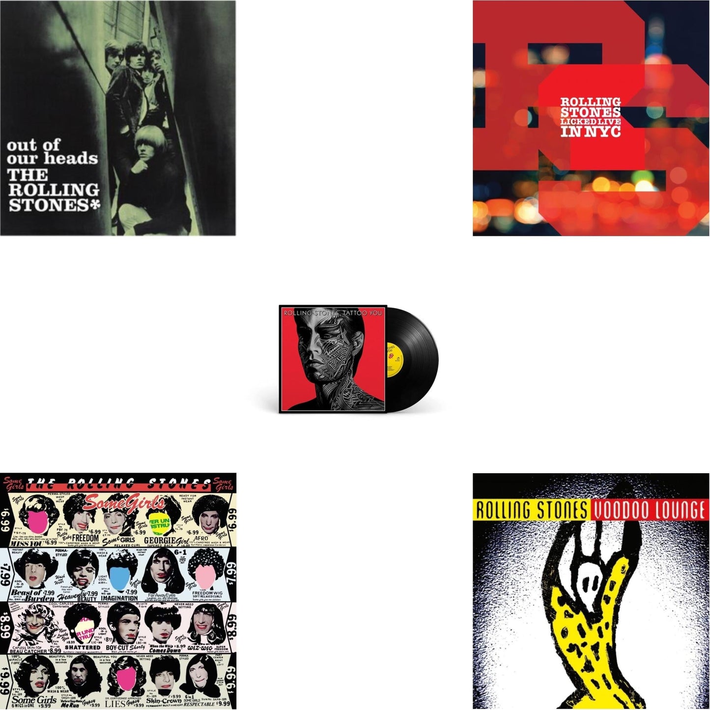 Rolling Stones - Out Of Our Heads (Uk) & Tattoo You (2021 Remaster) & Licked Live In Nyc (White Vinyl/3LP) & Voodoo Lounge (30Th Anniversary) (Red/Yellow Vinyl/2LP) & Some Girls