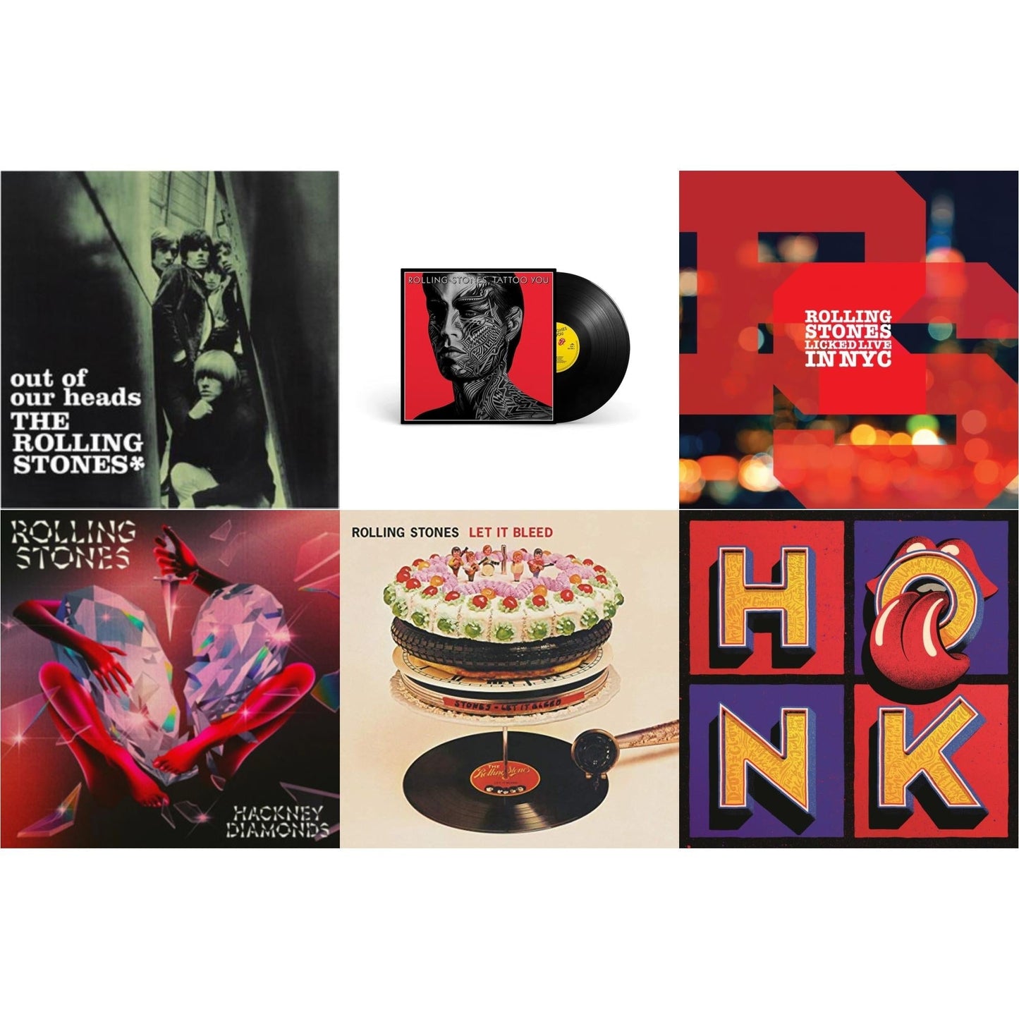 Rolling Stones - Out Of Our Heads (Uk) & Let It Bleed (50Th Anniversary Edition) & Tattoo You (2021 Remaster) & Licked Live In Nyc (White Vinyl/3LP) & Hackney Diamonds & Honk (Translucent Red Vinyl/2LP)