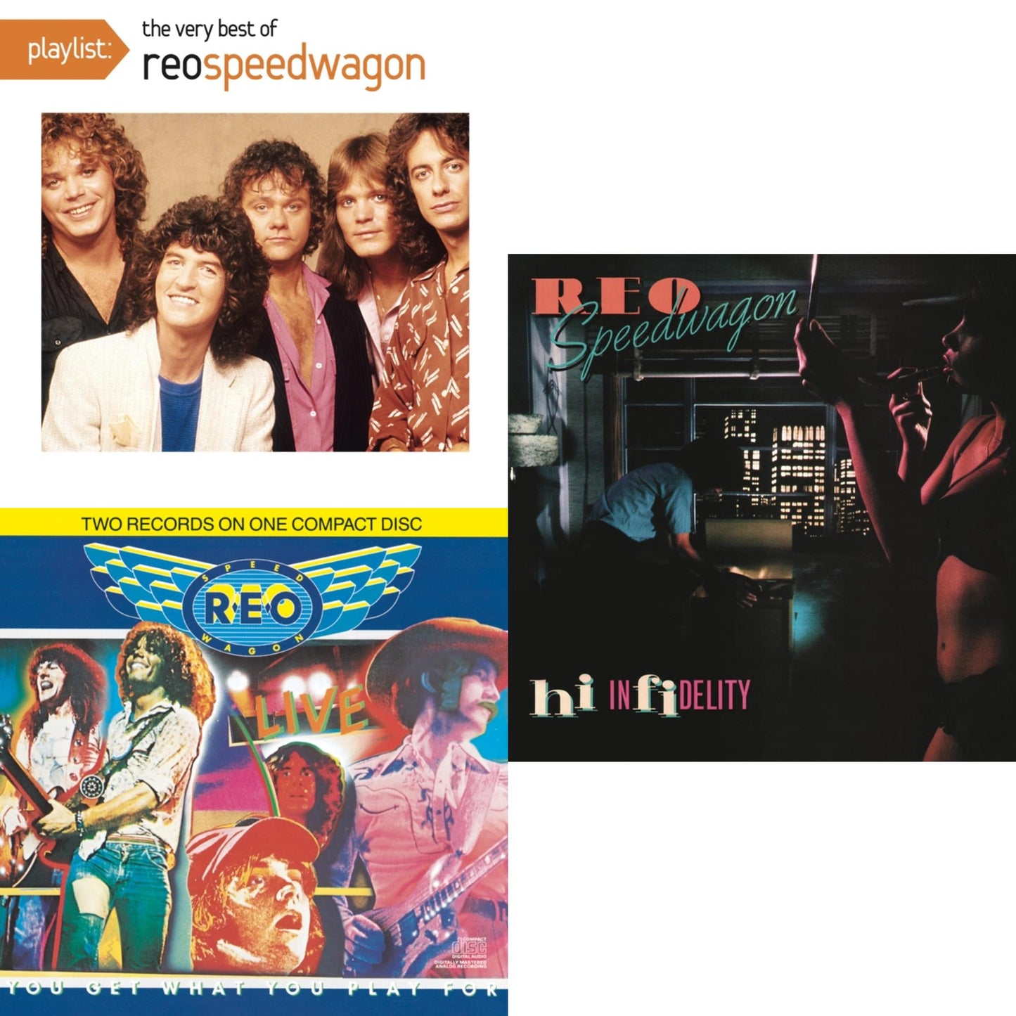 Reo Speedwagon - Hi Infidelity & Live: You Get What You Play For & Playlist: Very Best Of Reo Speedwagon - CD Bundle