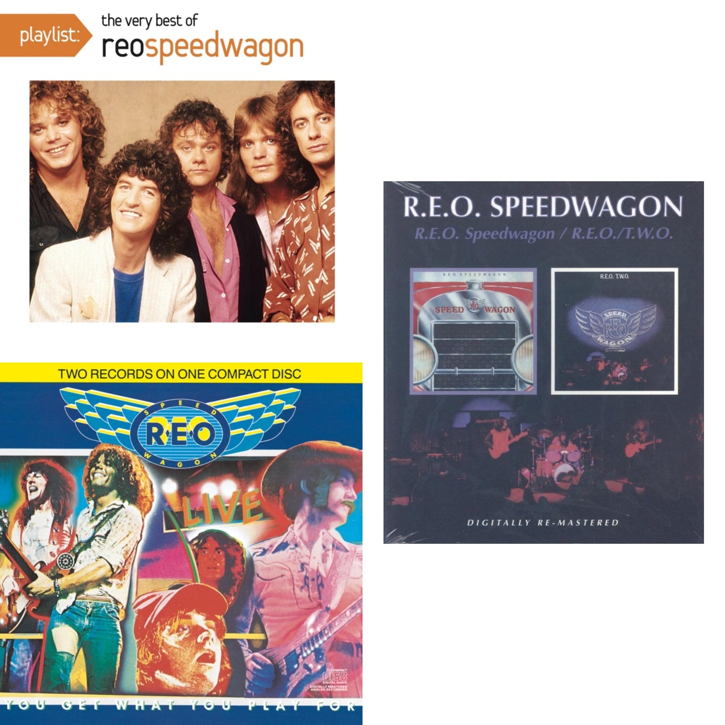 Reo Speedwagon - Reo Speedwagon / Reo 2 (Remastered) & Live: You Get What You Play For & Playlist: Very Best Of Reo Speedwagon - CD Bundle