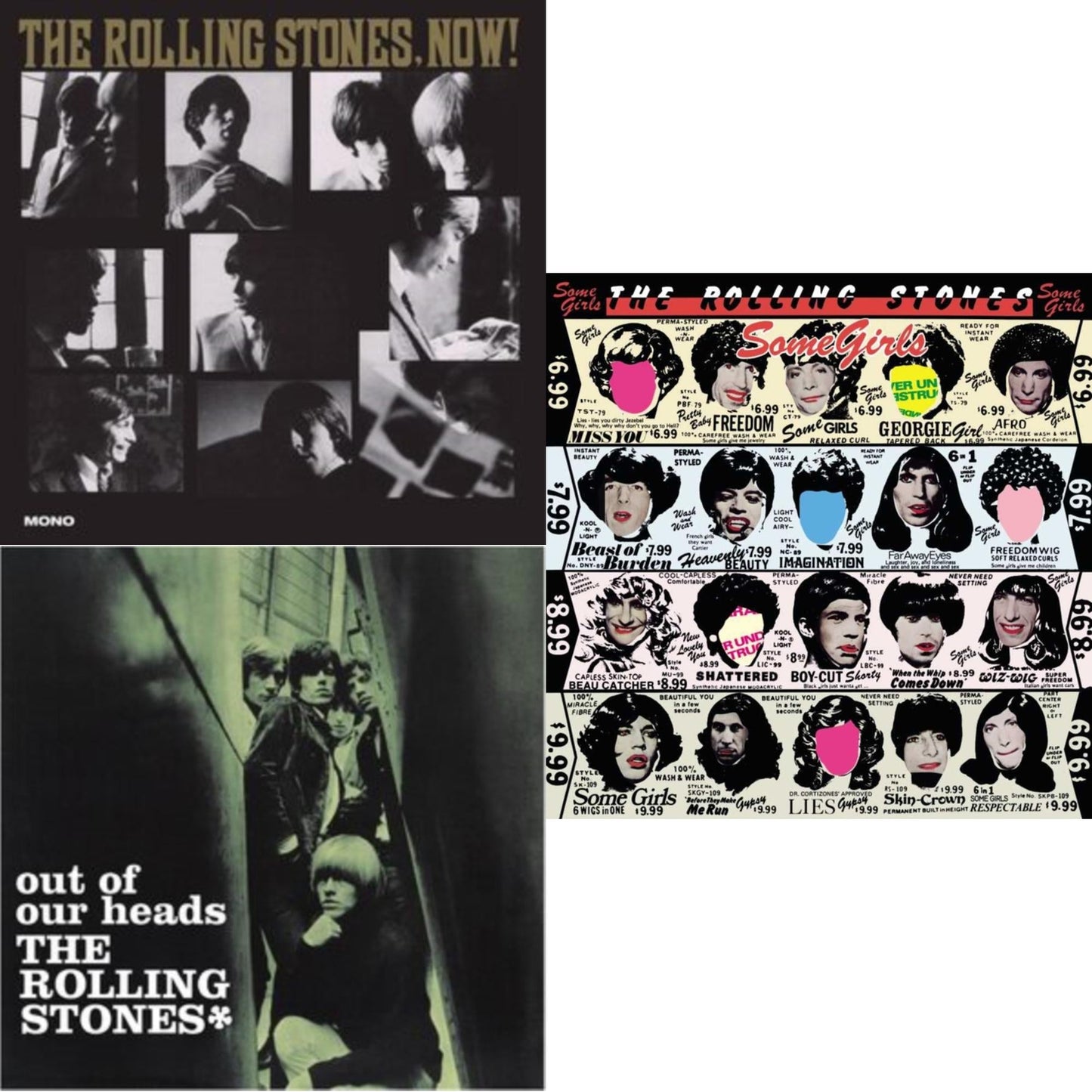 Rolling Stones - Out Of Our Heads (Uk) & Rolling Stones, Now! & Some Girls - LP Vinyl Bundle