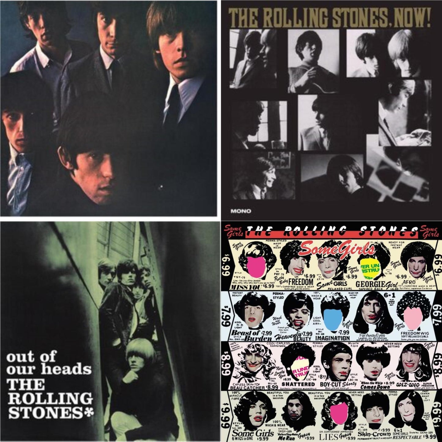 Rolling Stones - Rolling Stones No.2 (180G) & Out Of Our Heads (Uk) & Rolling Stones, Now! & Some Girls - LP Vinyl Bundle