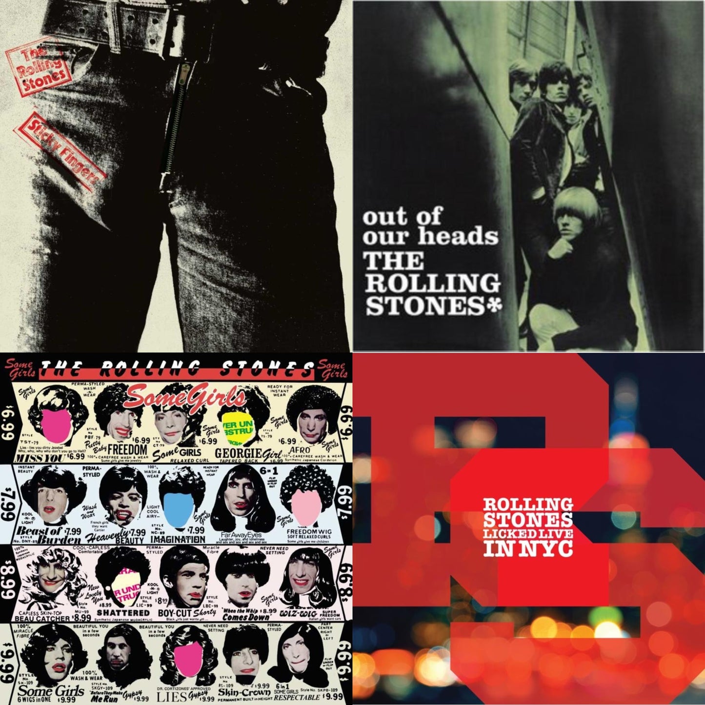 Rolling Stones - Out Of Our Heads (Uk) & Licked Live In Nyc (White Vinyl/3LP) & Sticky Fingers & Some Girls