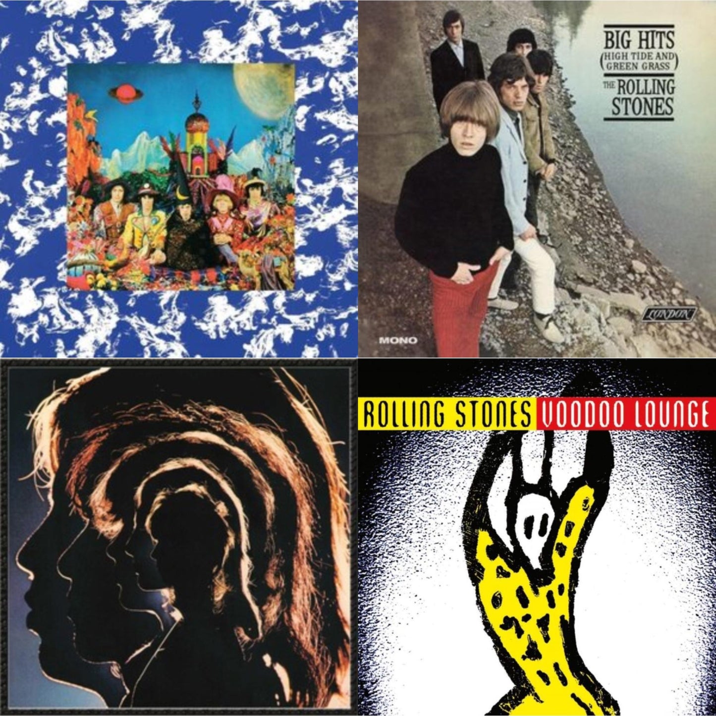 Rolling Stones - Their Satanic Majesties Request & Big Hits (High Tide Green Grass LP Vinyl) & Hot Rocks 1964-1971 (2LP) & Voodoo Lounge (30Th Anniversary) (Red/Yellow Vinyl/2LP)