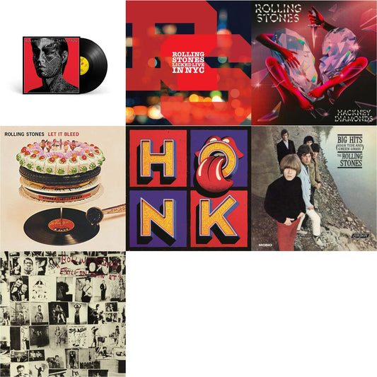 Rolling Stones - Big Hits (High Tide Green Grass LP Vinyl) & Let It Bleed (50Th Anniversary Edition) & Tattoo You (2021 Remaster) & Licked Live In Nyc (White Vinyl/3LP) & Hackney Diamonds & Exile On Main Street (2LP) & Honk (Translucent Red
