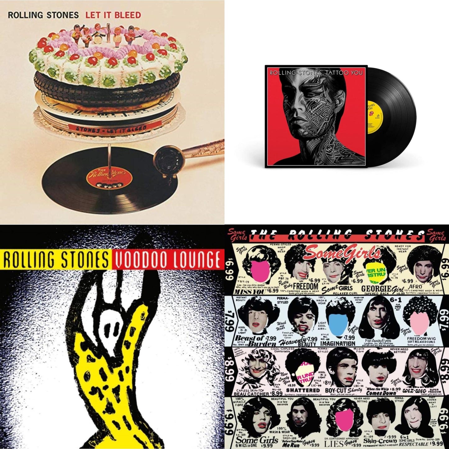 Rolling Stones - Let It Bleed (50Th Anniversary Edition) & Tattoo You (2021 Remaster) & Voodoo Lounge (30Th Anniversary) (Red/Yellow Vinyl/2LP) & Some Girls