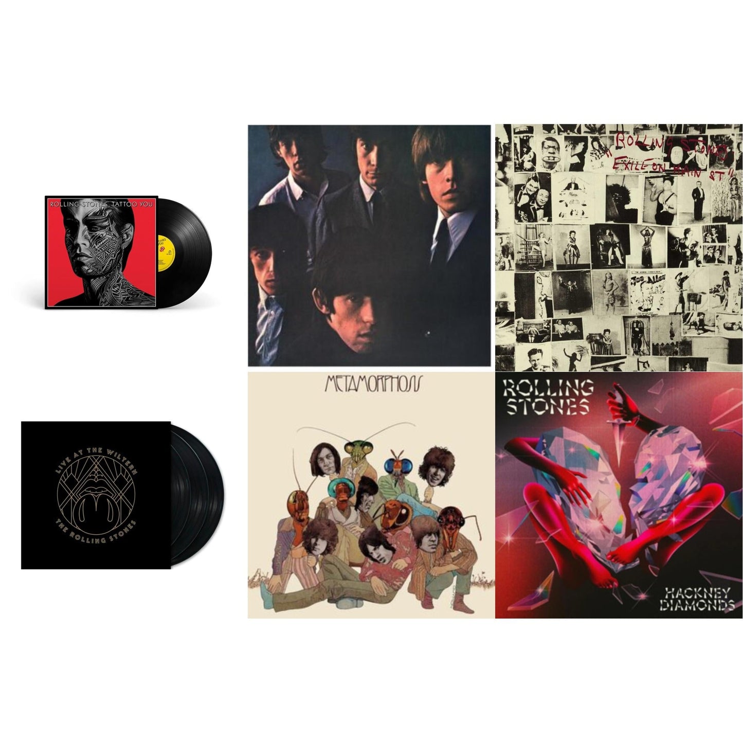 Rolling Stones - Rolling Stones No.2 (180G) & Metamorphosis & Tattoo You (2021 Remaster) & Hackney Diamonds & Live At The Wiltern (3LP) & Exile On Main Street (2LP)