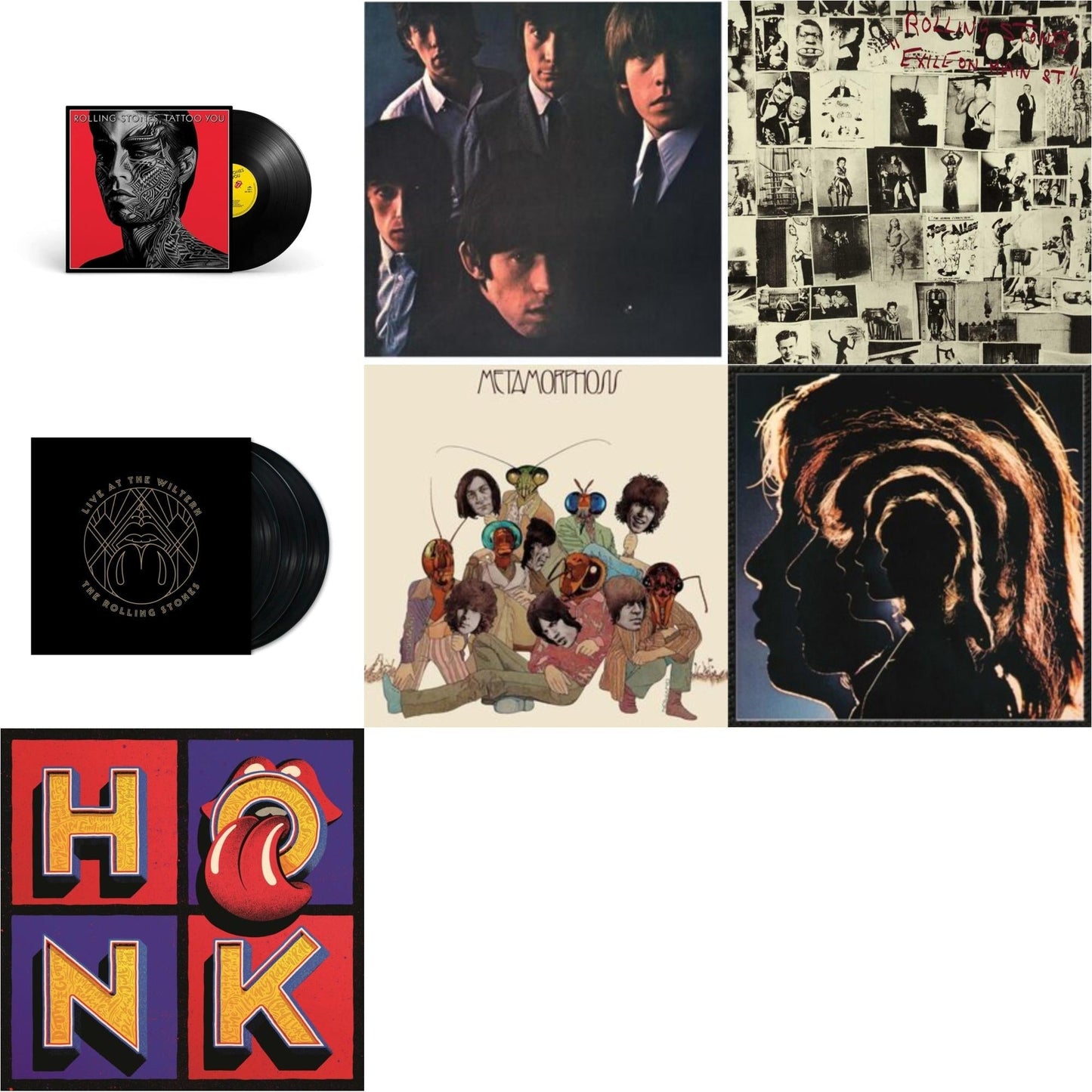 Rolling Stones - Rolling Stones No.2 (180G) & Metamorphosis & Hot Rocks 1964-1971 (2LP) & Tattoo You (2021 Remaster) & Live At The Wiltern (3LP) & Exile On Main Street (2LP) & Honk (Translucent Red Vinyl/2LP)