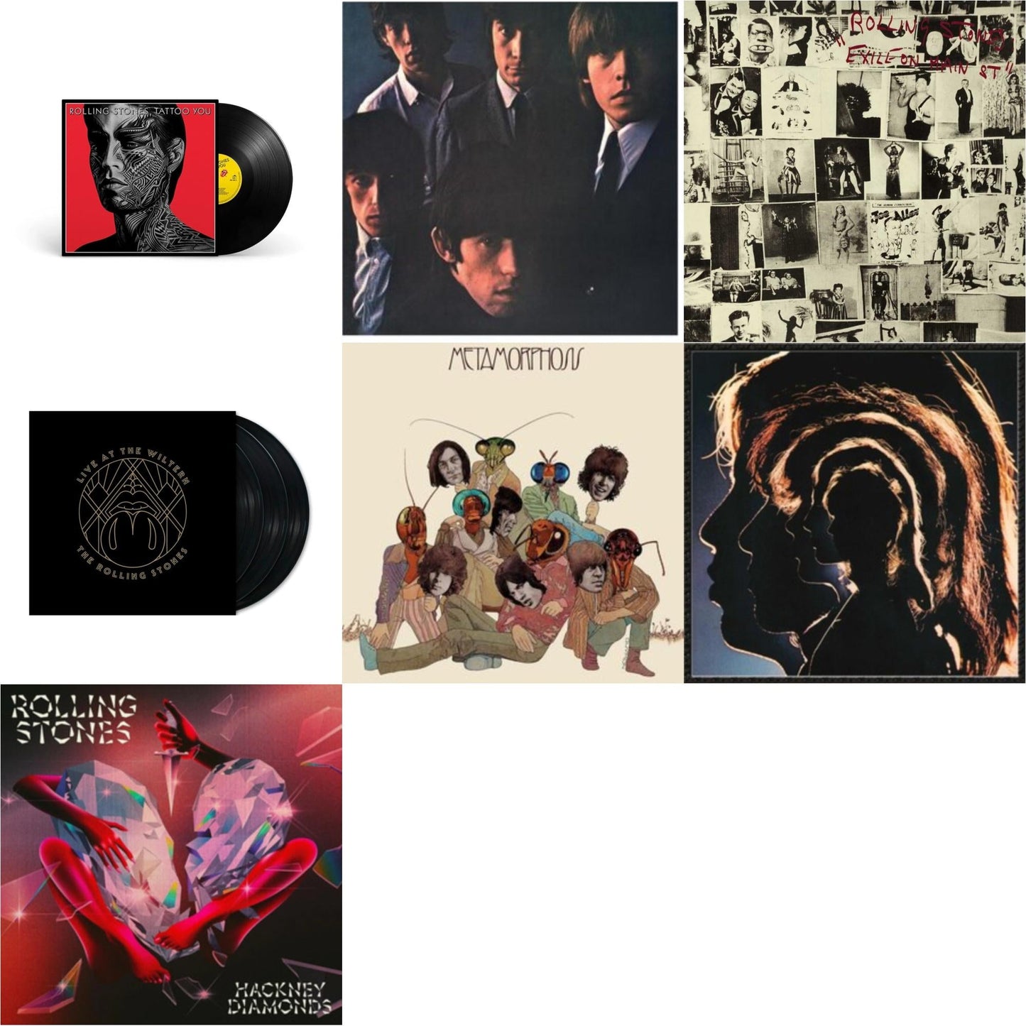 Rolling Stones - Rolling Stones No.2 (180G) & Metamorphosis & Hot Rocks 1964-1971 (2LP) & Tattoo You (2021 Remaster) & Hackney Diamonds & Live At The Wiltern (3LP) & Exile On Main Street (2LP)