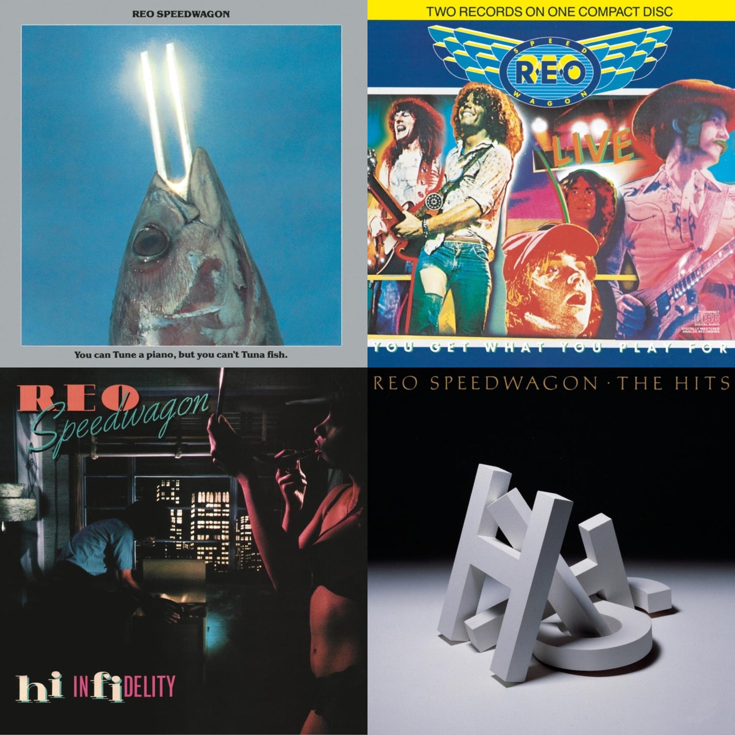 Reo Speedwagon - You Can Tune A Piano But You Can't Tuna Fish & Live: You Get What You Play For & Hi Infidelity & Hits - CD Bundle