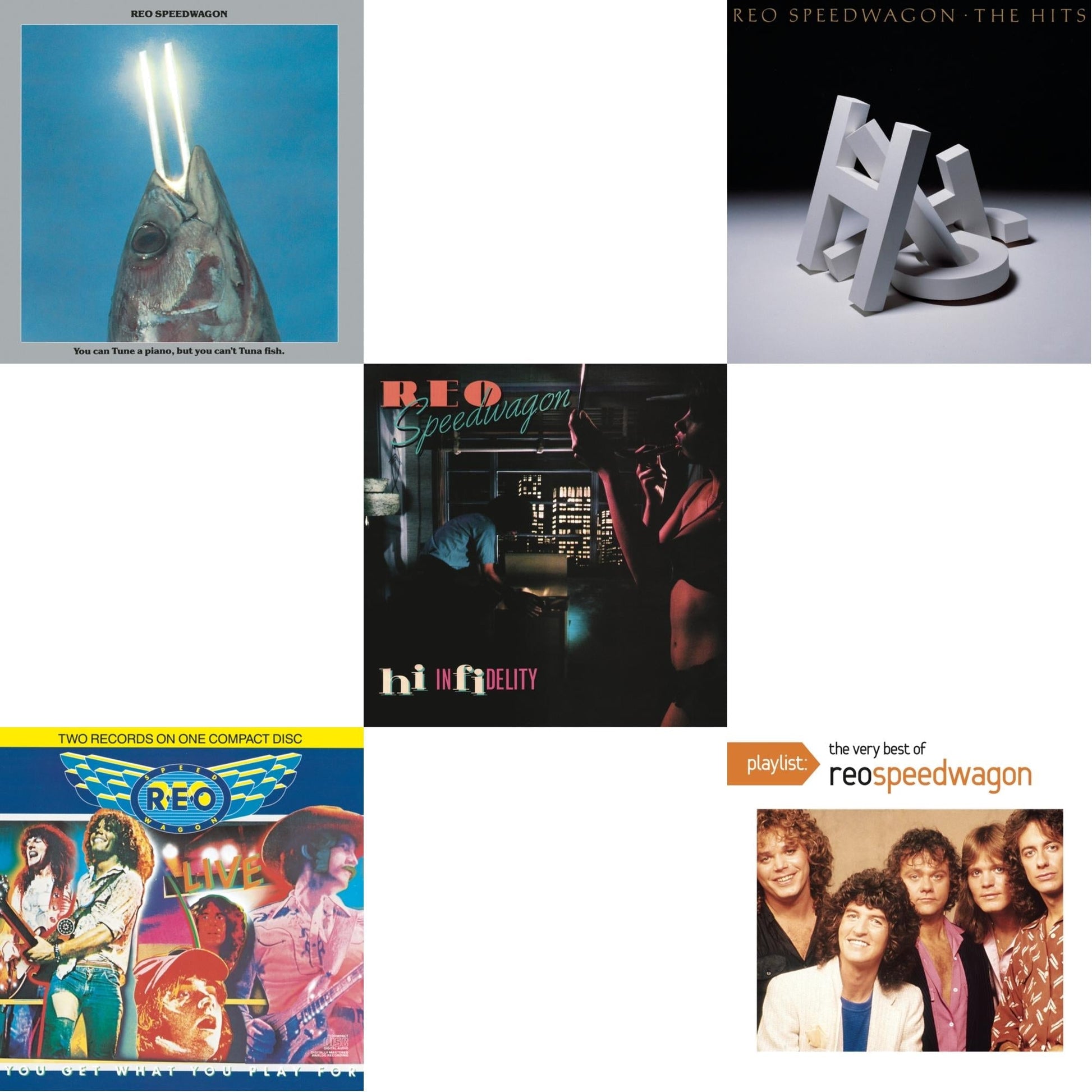 Reo Speedwagon - You Can Tune A Piano But You Can't Tuna Fish & Live: You Get What You Play For & Hi Infidelity & Hits & Playlist: Very Best Of Reo Speedwagon - CD Bundle
