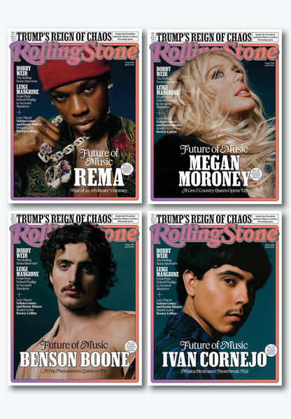 Rolling Stone - April 2025: Future Of Music, Rema, Megan Moroney, Benson Boone & Ivan Cornejo & Others Shaping Tomorrow's Sound, Bobby Weir Interview, Luigi Mangione, Trump's Reign Of Chaos & More!