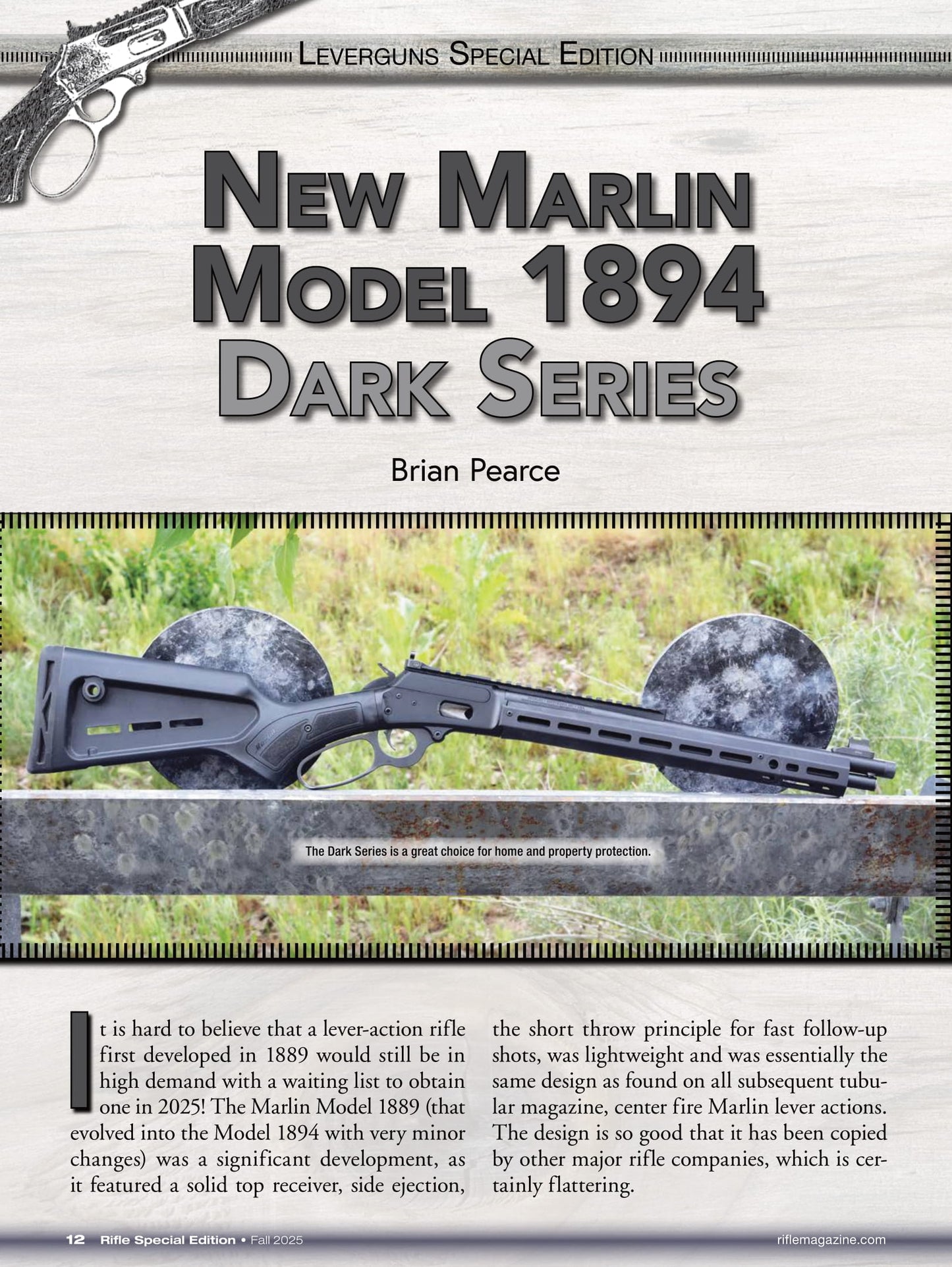 Rifle Special Edition - Fall 2025: Winchester Model 1873 Saddle Ring Carbine, Marlin Model 1894 Dark Series, Big Horn Armory 454 Casull, POF Tombstone 9mm Carbine, Turnbull Restoration & More!