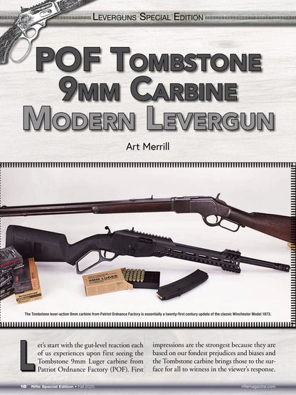 Rifle Special Edition - Fall 2025: Winchester Model 1873 Saddle Ring Carbine, Marlin Model 1894 Dark Series, Big Horn Armory 454 Casull, POF Tombstone 9mm Carbine, Turnbull Restoration & More!